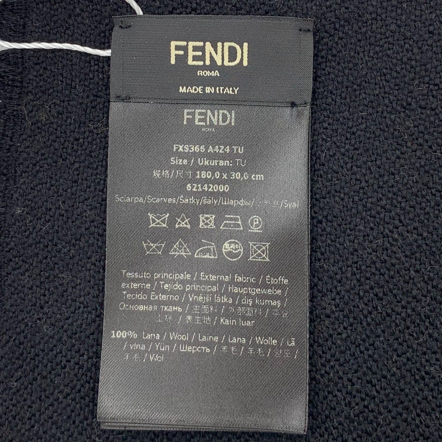 Fendi Fendi Womens Double-Sided Zucca Logo Wool & Cashmere Scarf W Size ONE SIZE - 9 Thumbnail