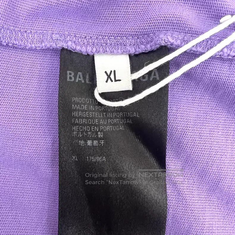 Balenciaga Balenciaga Purple logo letter embroidery cotton round neck Size US XL / EU 56 / 4 - 7 Thumbnail