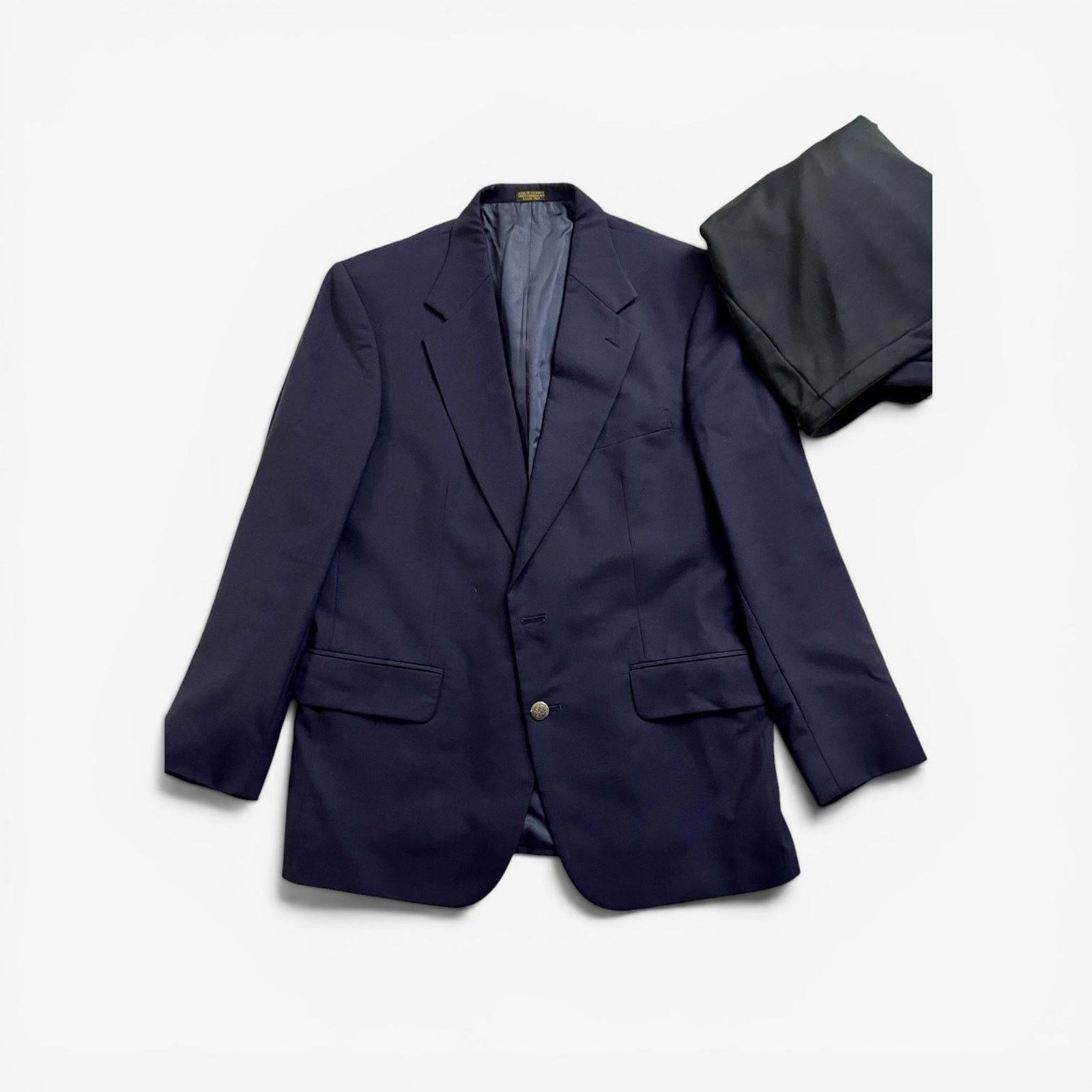 Oscar De La Renta Oscar De La Renta Navy Blue Wool Blazer 41R Tailored Luxury Size 42R - 1 Thumbnail