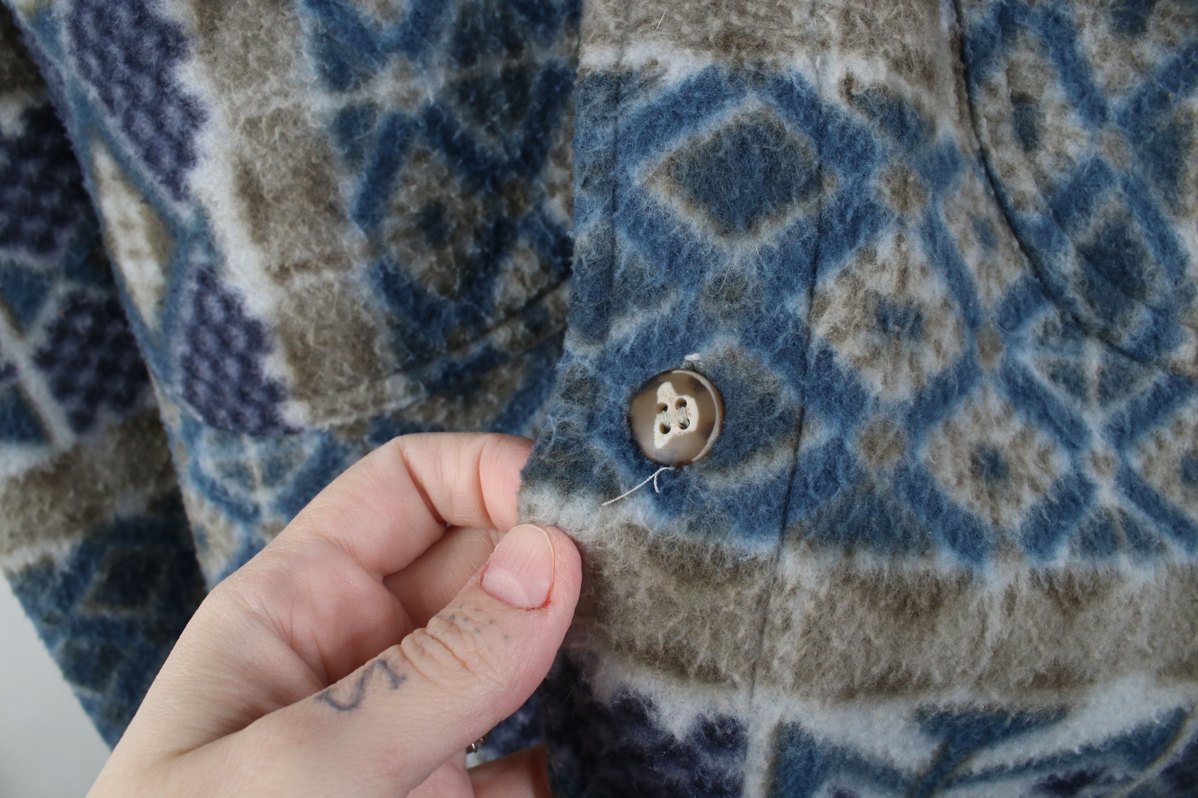 Vintage Vintage 90s Streetwear Fair Isle Fleece Button Shirt Jacket Size US XL / EU 56 / 4 - 5 Thumbnail