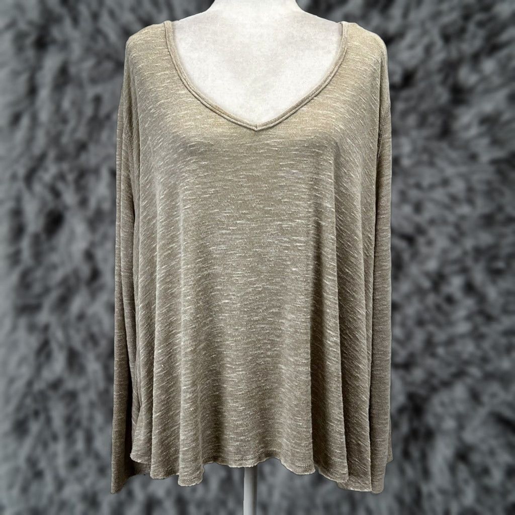 Vintage We The Free Women's Brown Long Sleeve V-Neck Tunic Shirt Medium Size M / US 6-8 / IT 42-44 - 1 Thumbnail