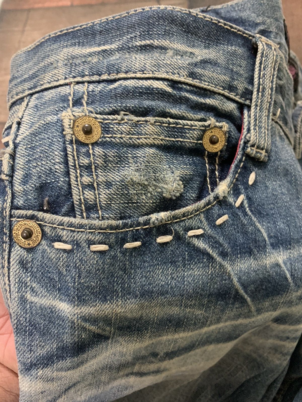 If Six Was Nine × Japanese Brand × Le Grande Bleu (L.G.B.) Flare ORIRIN stone wash faded season grunge style Size 33" - 8 Thumbnail