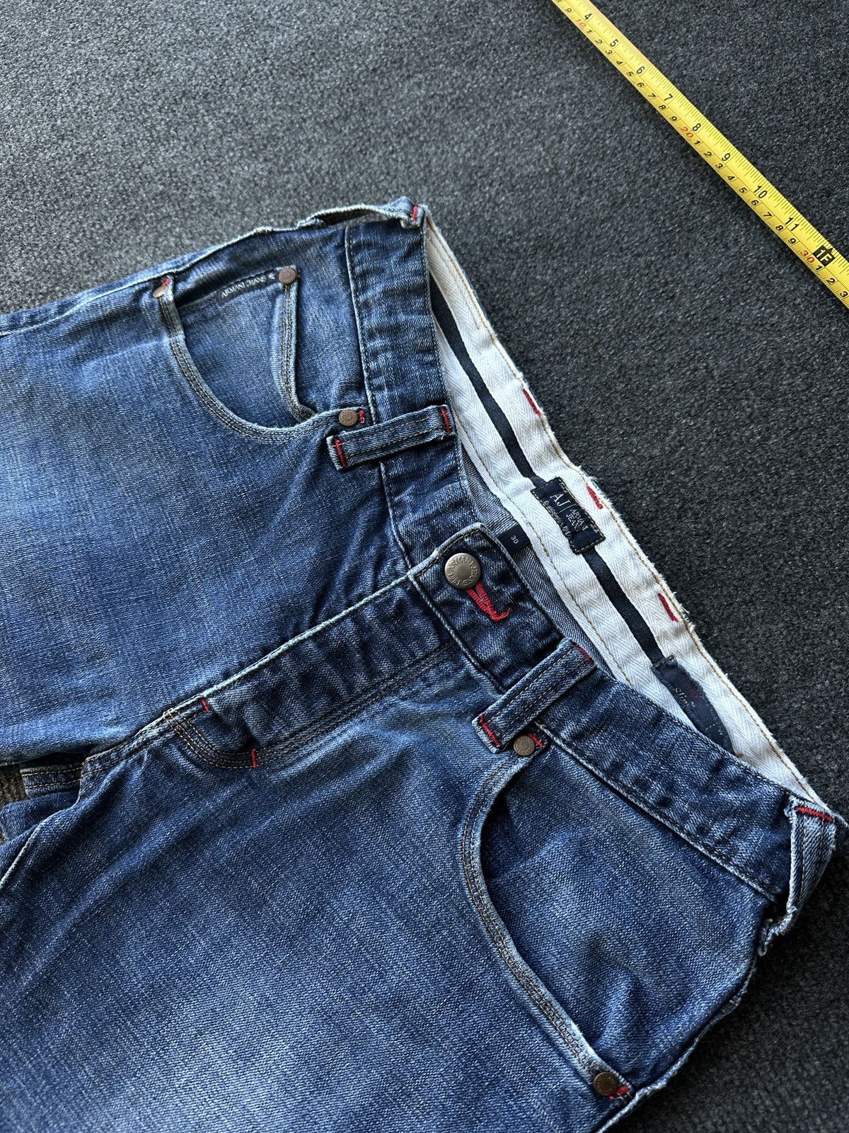Armani 🚨Y2K WOMEN ARMANI JEANS WITH LOGO AVANT GARDE DENIM PANTS Size 30" / US 8 / IT 44 - 2 Thumbnail