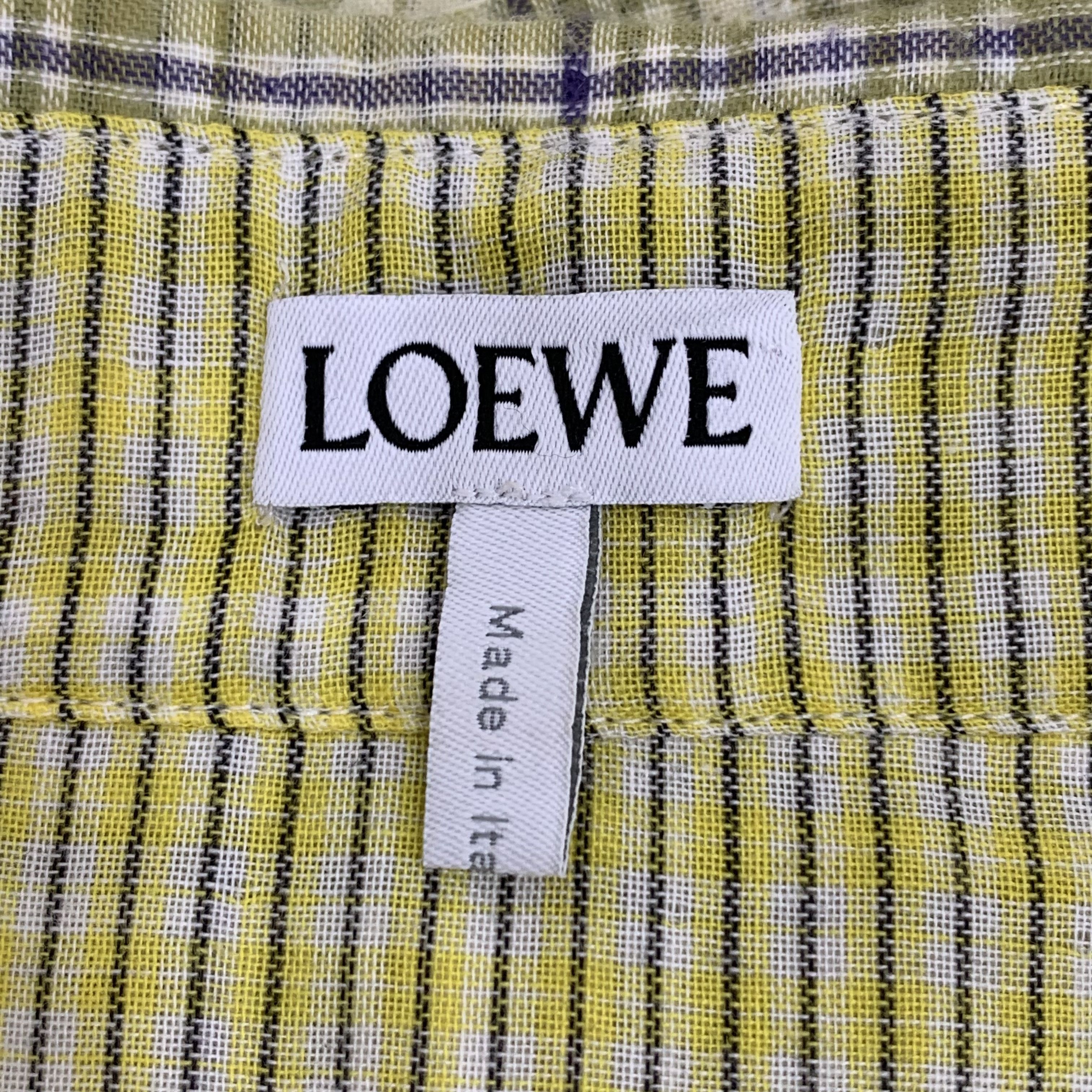Loewe Loewe Plaid Logo Pocket Shirt Light Green (40) Size US XXS / EU 40 - 6 Thumbnail
