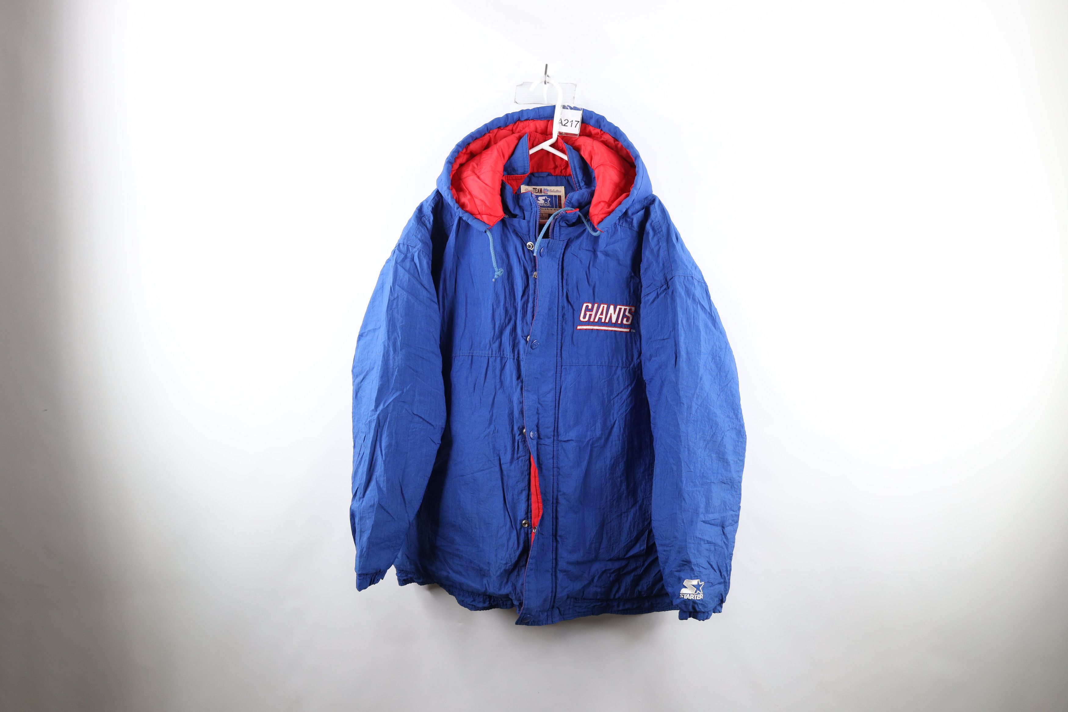 Vintage 90s Starter Giants Football Hooded Parka Jacket