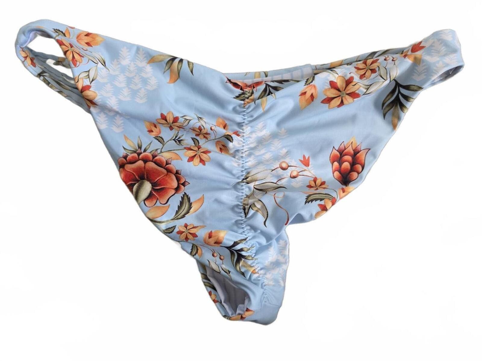 Other Agua Bendita Floral Ruffle Bikini Swimsuit Size S Blue NWOT Size ONE SIZE - 6 Thumbnail