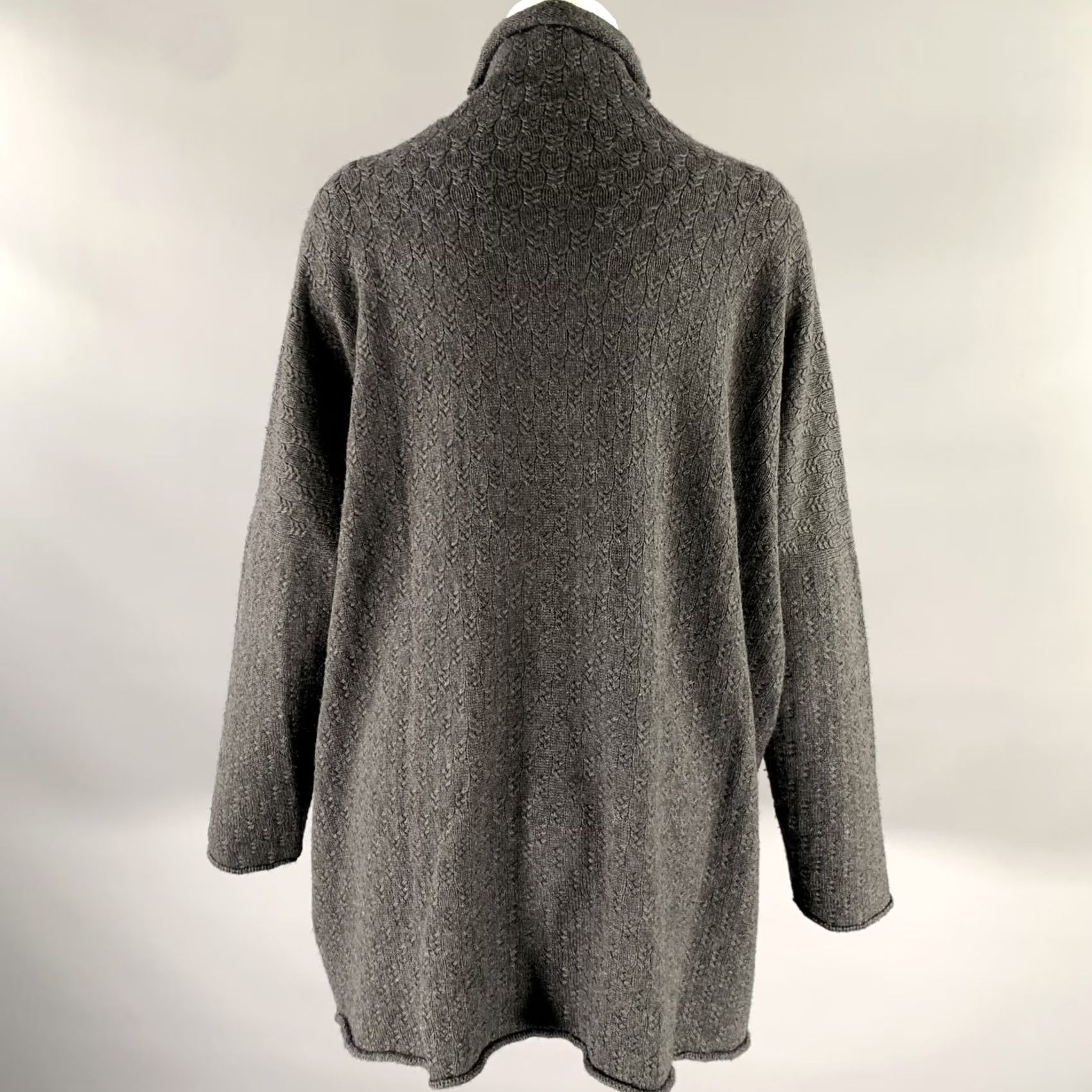 eskandar ESKANDAR Turtleneck Sweater Size M Grey Silk Cashmere Oversized Size M / US 6-8 / IT 42-44 - 4 Thumbnail