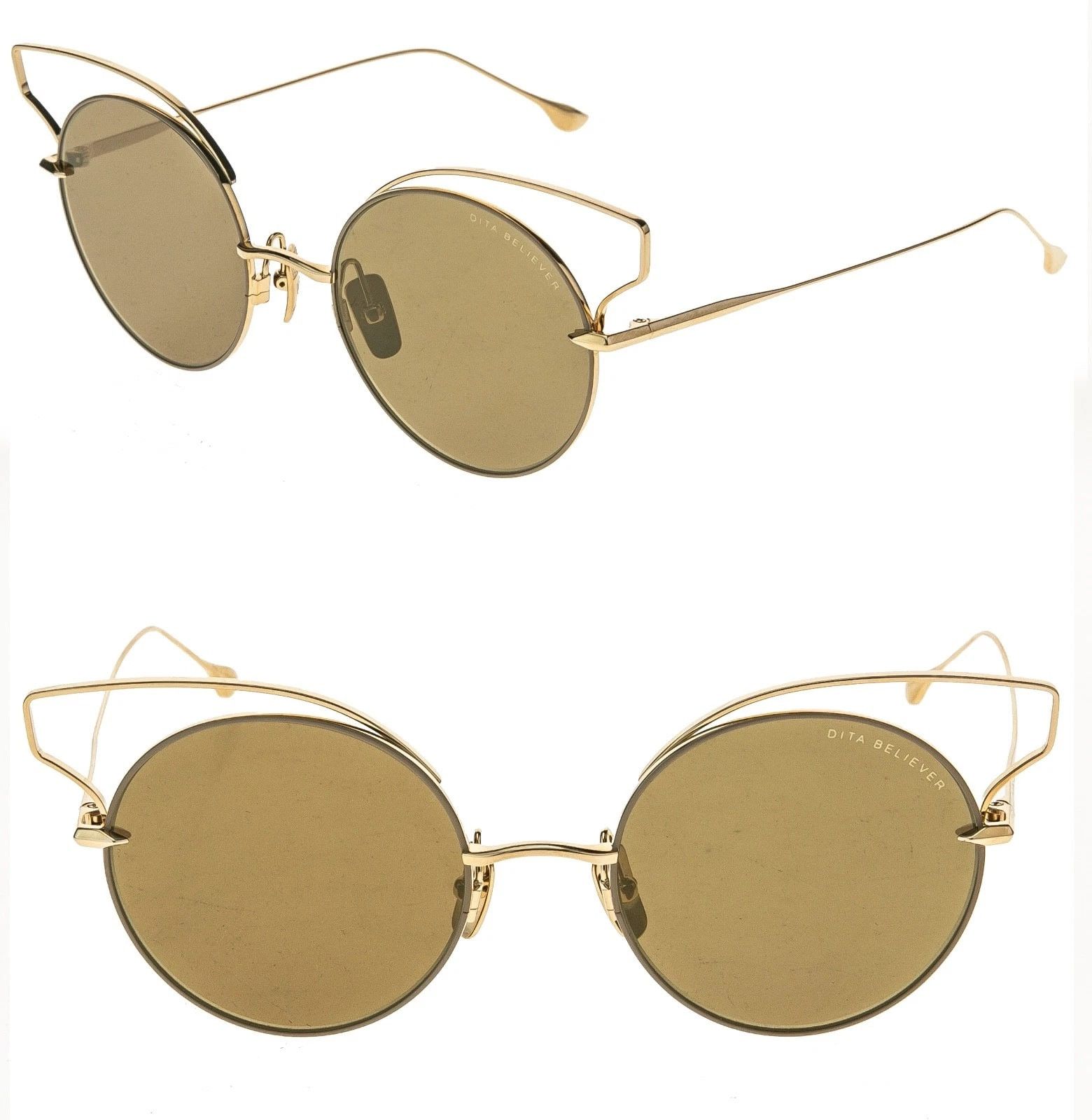 Dita DITA BELIEVER Round 18K Plated Mirrored 23008 B Sunglasses Size ONE SIZE - 1 Thumbnail