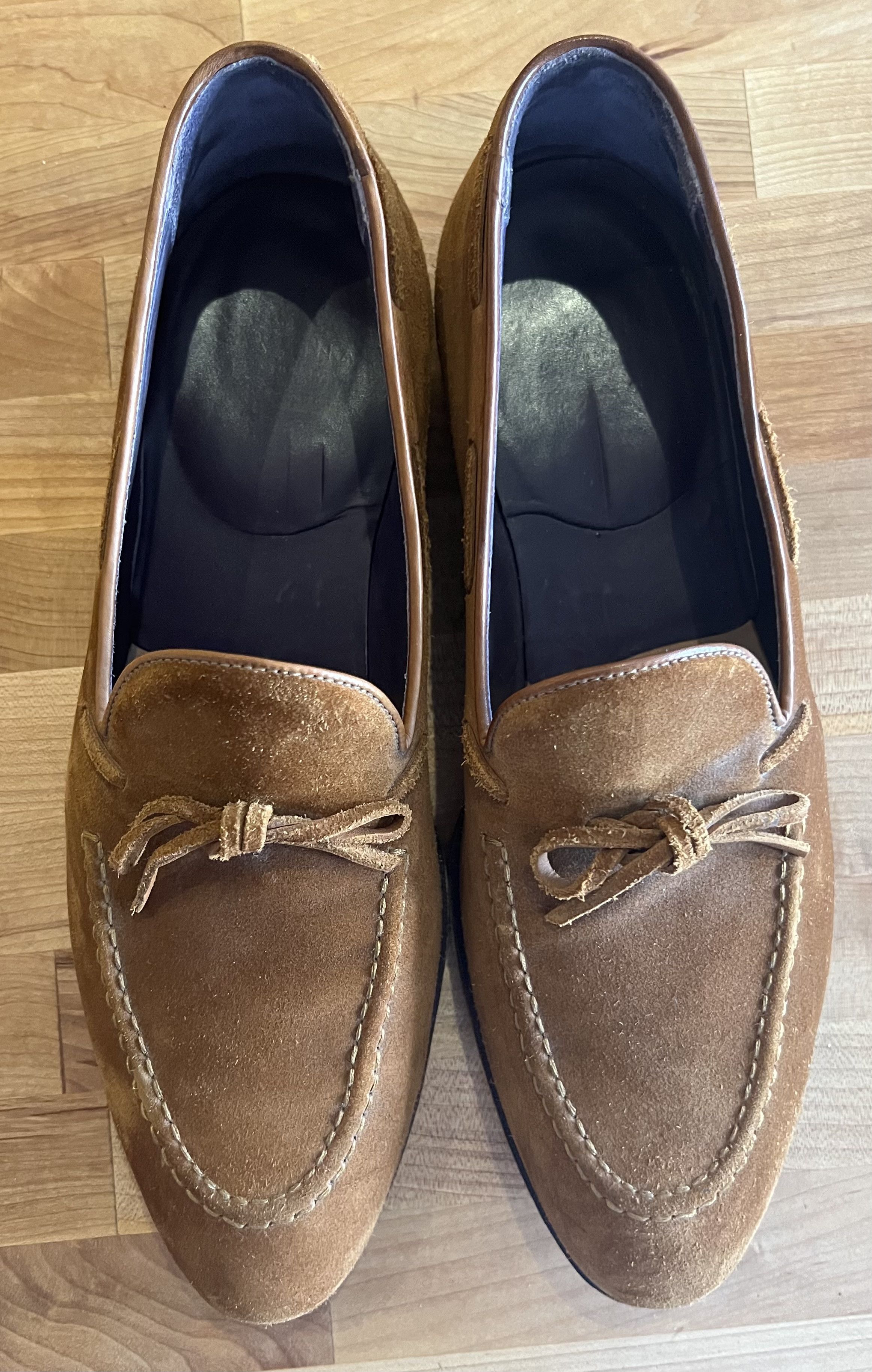 Carmina Carmina Unlined Tassel Loafers - Lt. Brown Suede - UK 12 Size US 13 / EU 46 - 2 Thumbnail