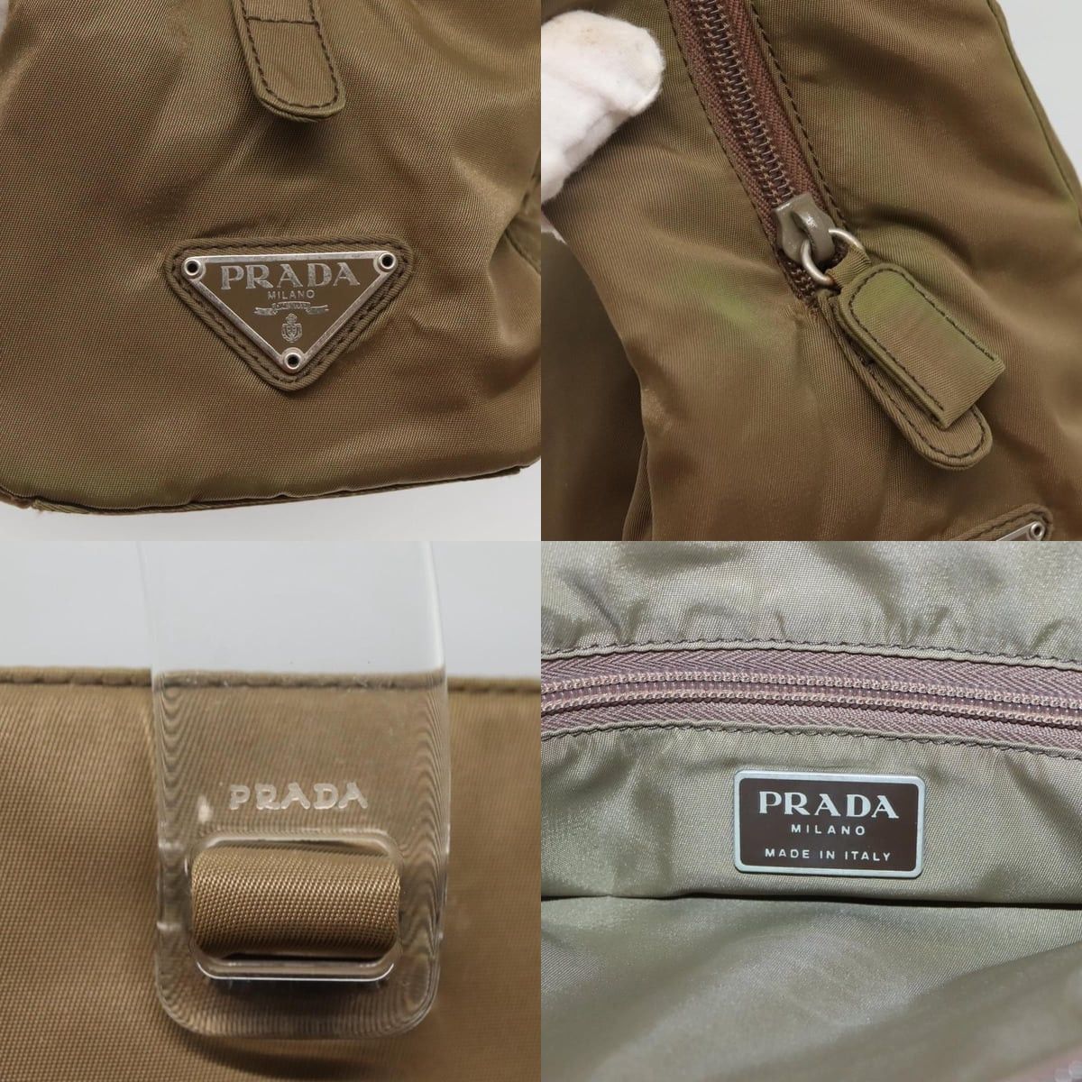 Prada PRADA Hand Bag Nylon Khaki Silver Size ONE SIZE - 11 Thumbnail