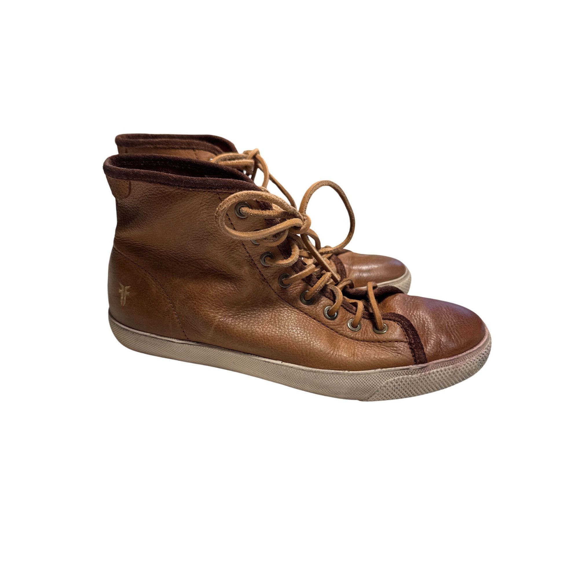 Frye Frye Mens Brown Leather High Top Sneakers Size 8 SKU 7287 Size US 8 / EU 41 - 2 Thumbnail