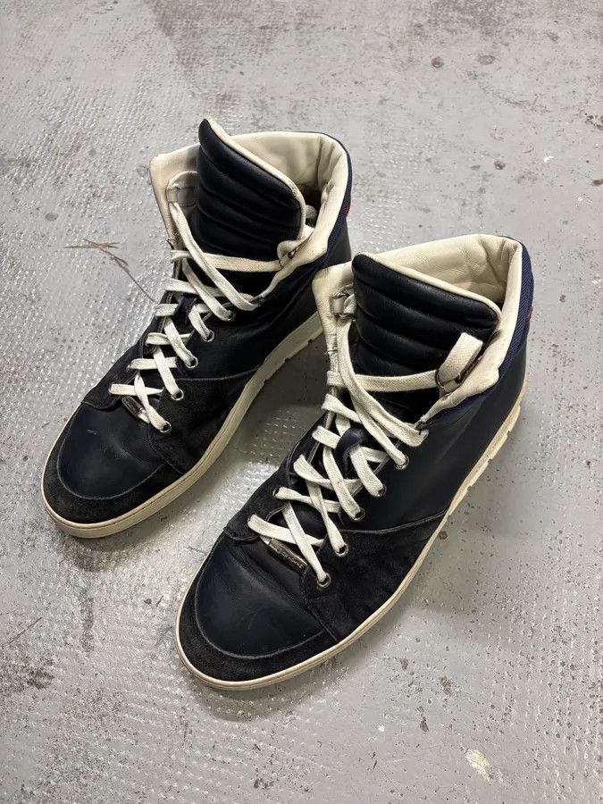 Dior 2000s Dior Homme Navy & Red High Top Sneakers Size US 10 / EU 43 - 4 Thumbnail