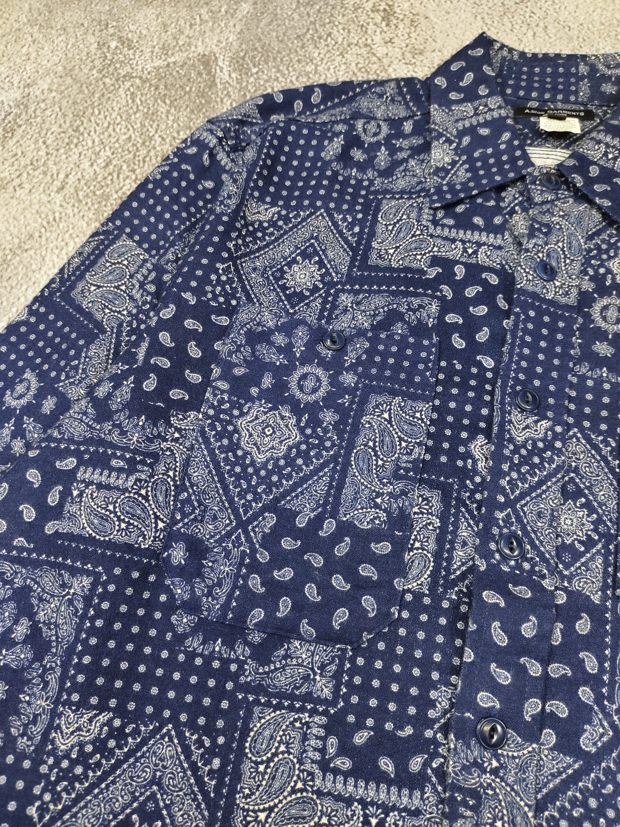 Aspesi A.Blue Garments- Bandana Patchwork Paisley AOP Flannel Shirt Size US L / EU 52-54 / 3 - 6 Thumbnail