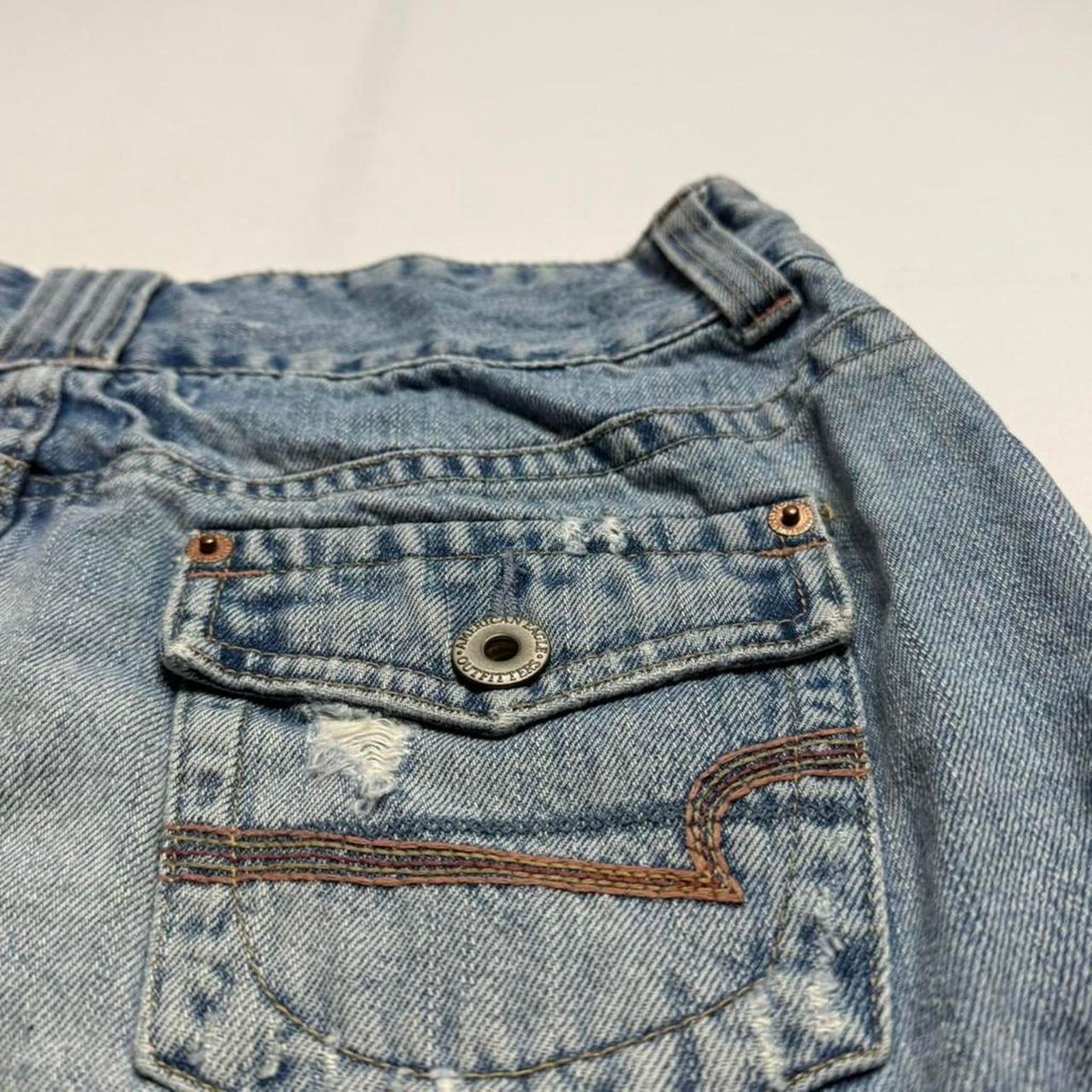 American Eagle Outfitters American Eagle Super Low Rise Micro Mini denim Skirt size 2 Size 26" / US 2 / IT 38 - 3 Thumbnail