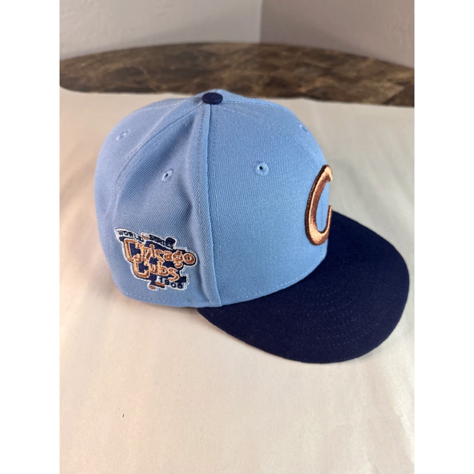 New Era New Era 59Fifty Chicago Cubs World Series Fitted Hat 7 5/8 Blue Men Hat Size ONE SIZE - 3 Thumbnail