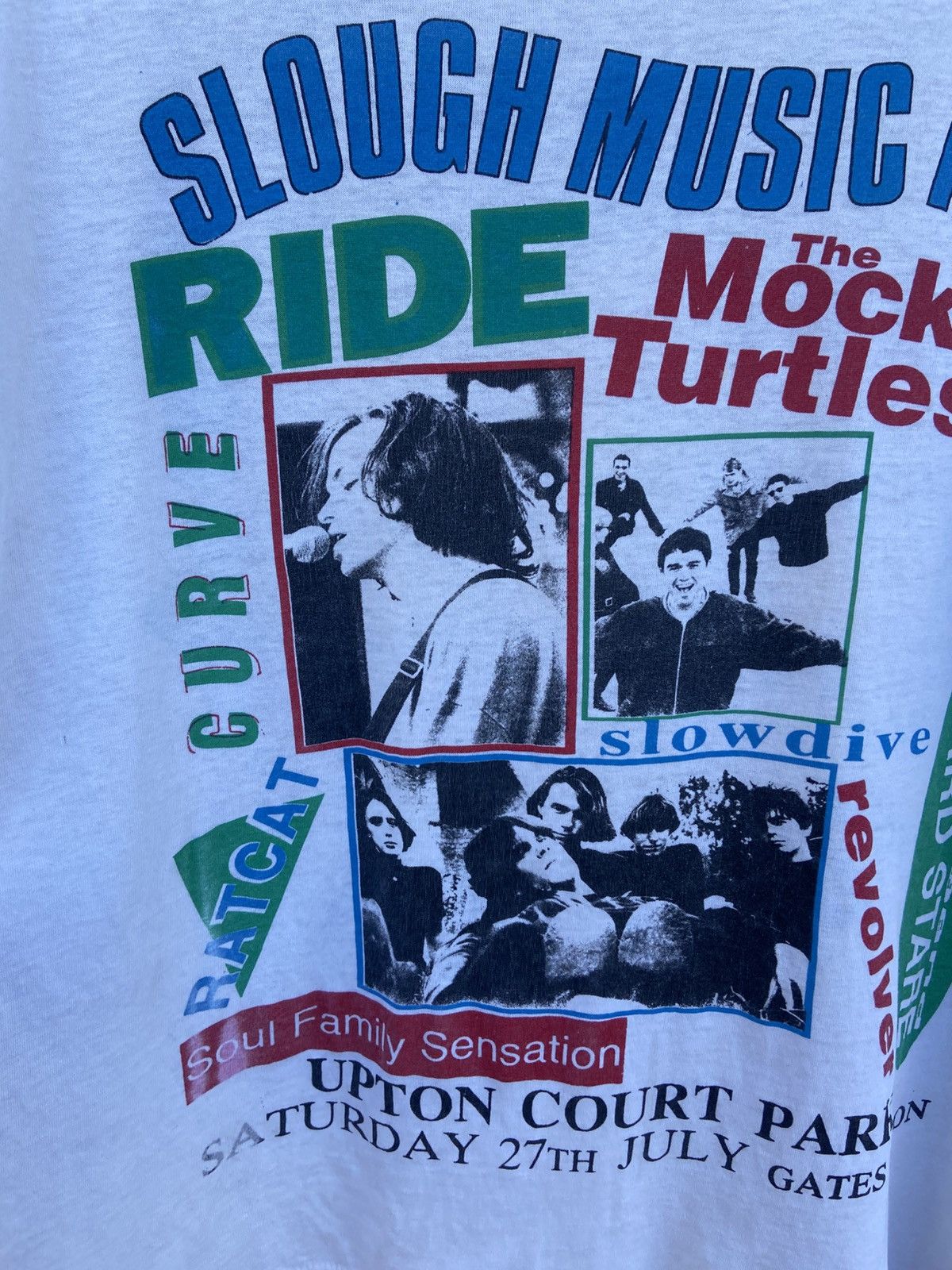 Band Tees × Vintage Vintage 1991 Ride & Slowdive Slough Festival Tour Tshirt Size US M / EU 48-50 / 2 - 2 Thumbnail