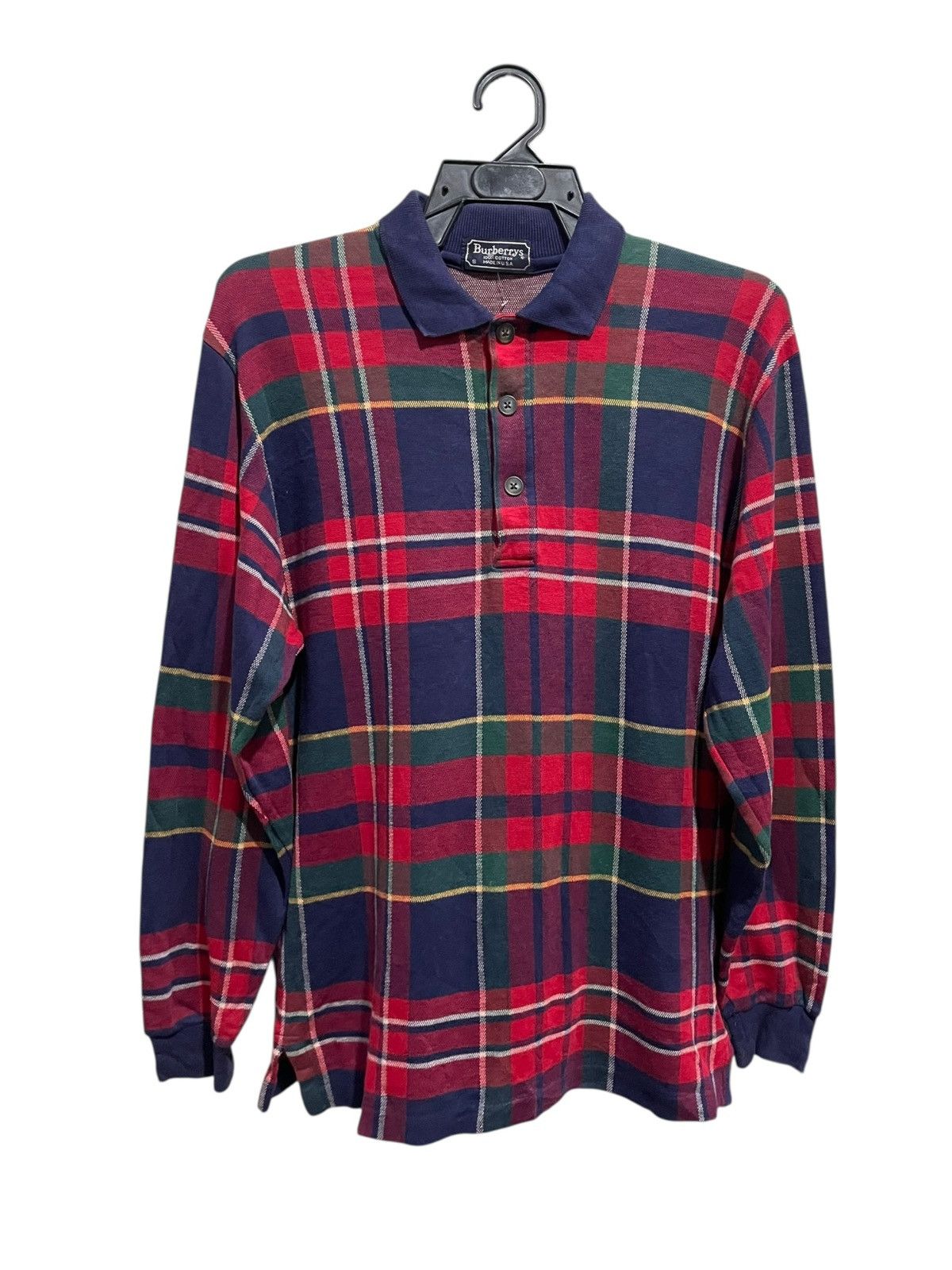 Burberry VTG 80s BURBERRY MADE IN USA CHECKERED L/S SHIRTS Size US S / EU 44-46 / 1 - 9 Thumbnail