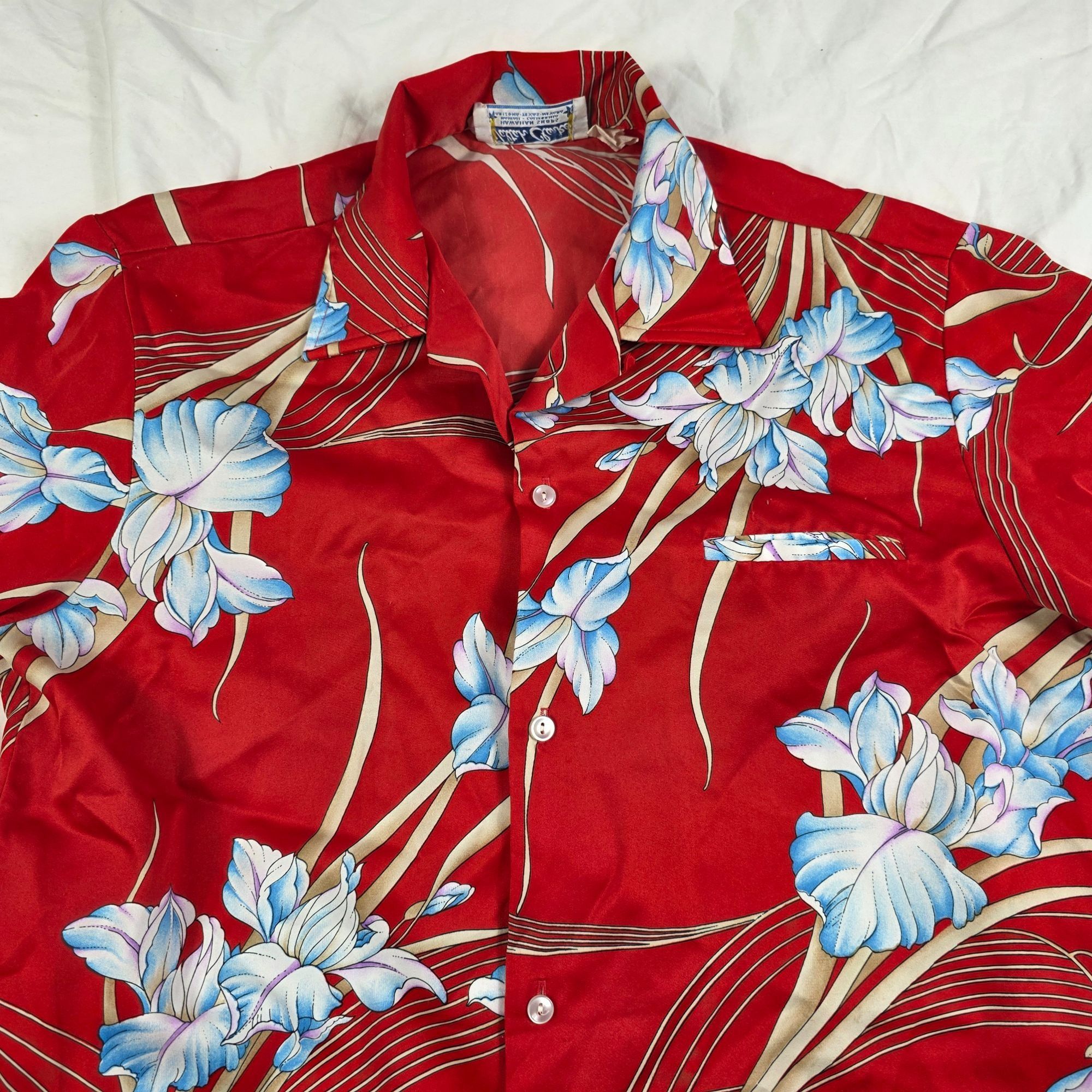 Other Vintage Waltah Clarks Mens Large Red Blue Floral Button Up H Size US L / EU 52-54 / 3 - 3 Thumbnail