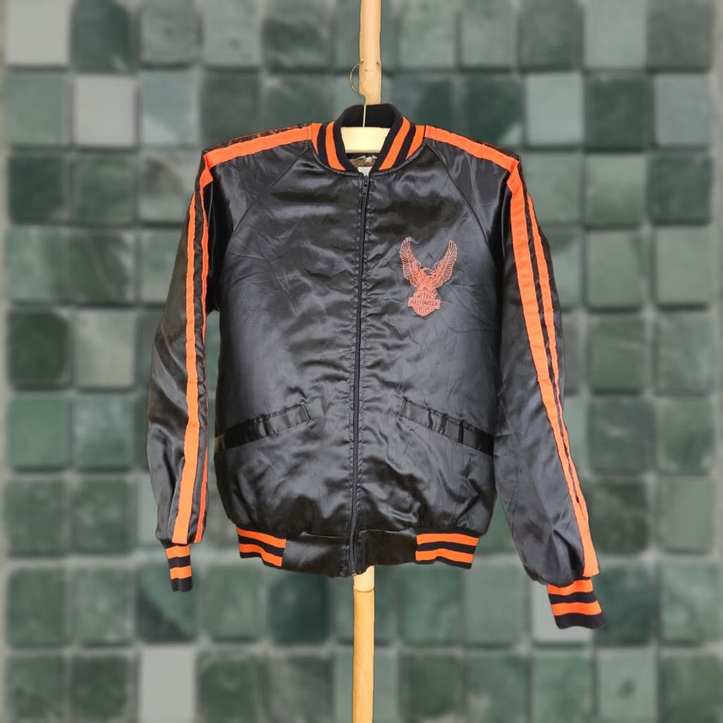 Harley Davidson VINTAGE Harley-Davidson MOTORCYLE BLACK NYLON JACKET SZ SMALL M Made in USA Mens Bomber Jacket Size US S / EU 44-46 / 1 - 1 Thumbnail