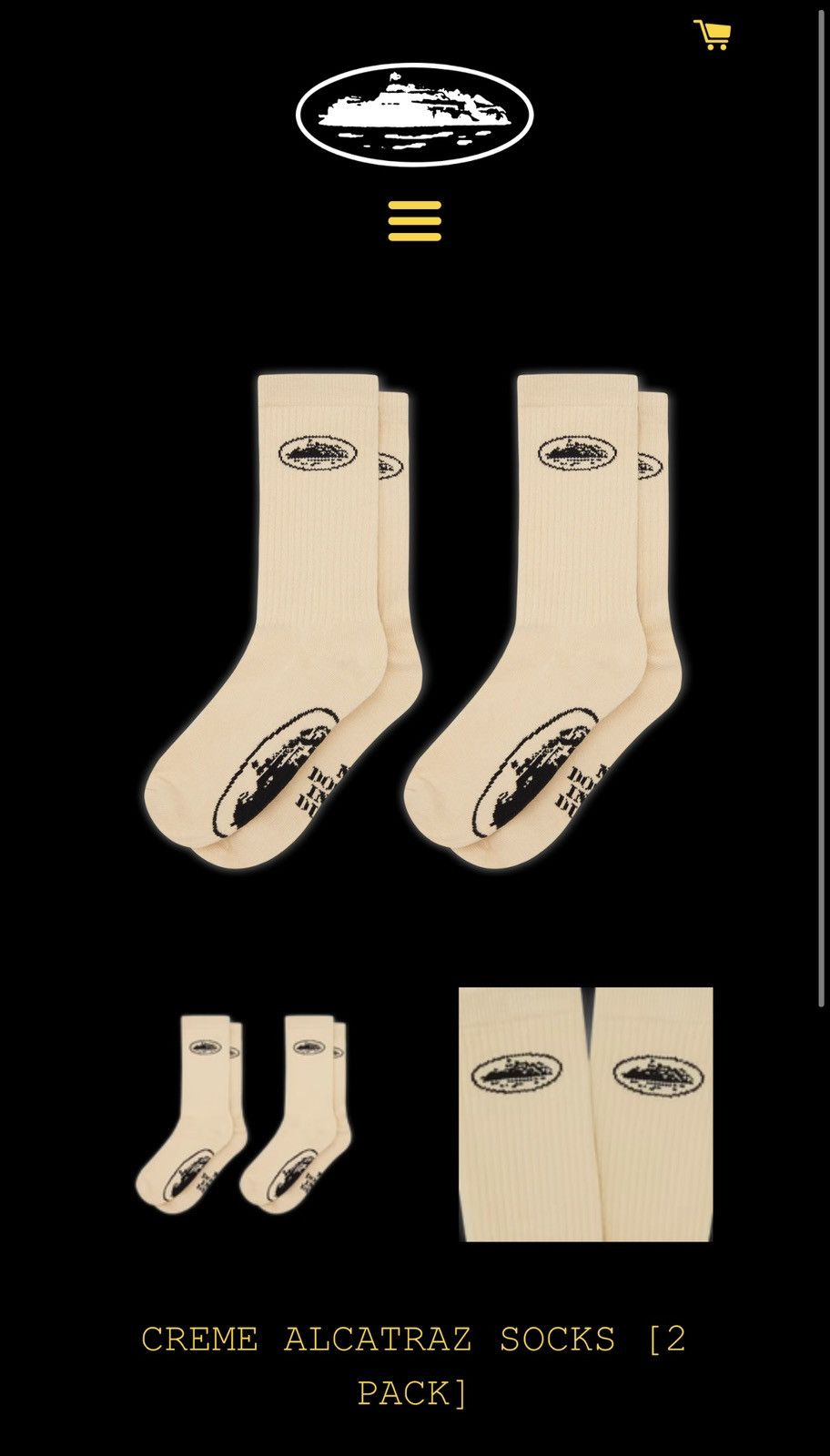Corteiz Corteiz Creme Alcatraz Socks 2-PACK Size ONE SIZE - 1 Preview