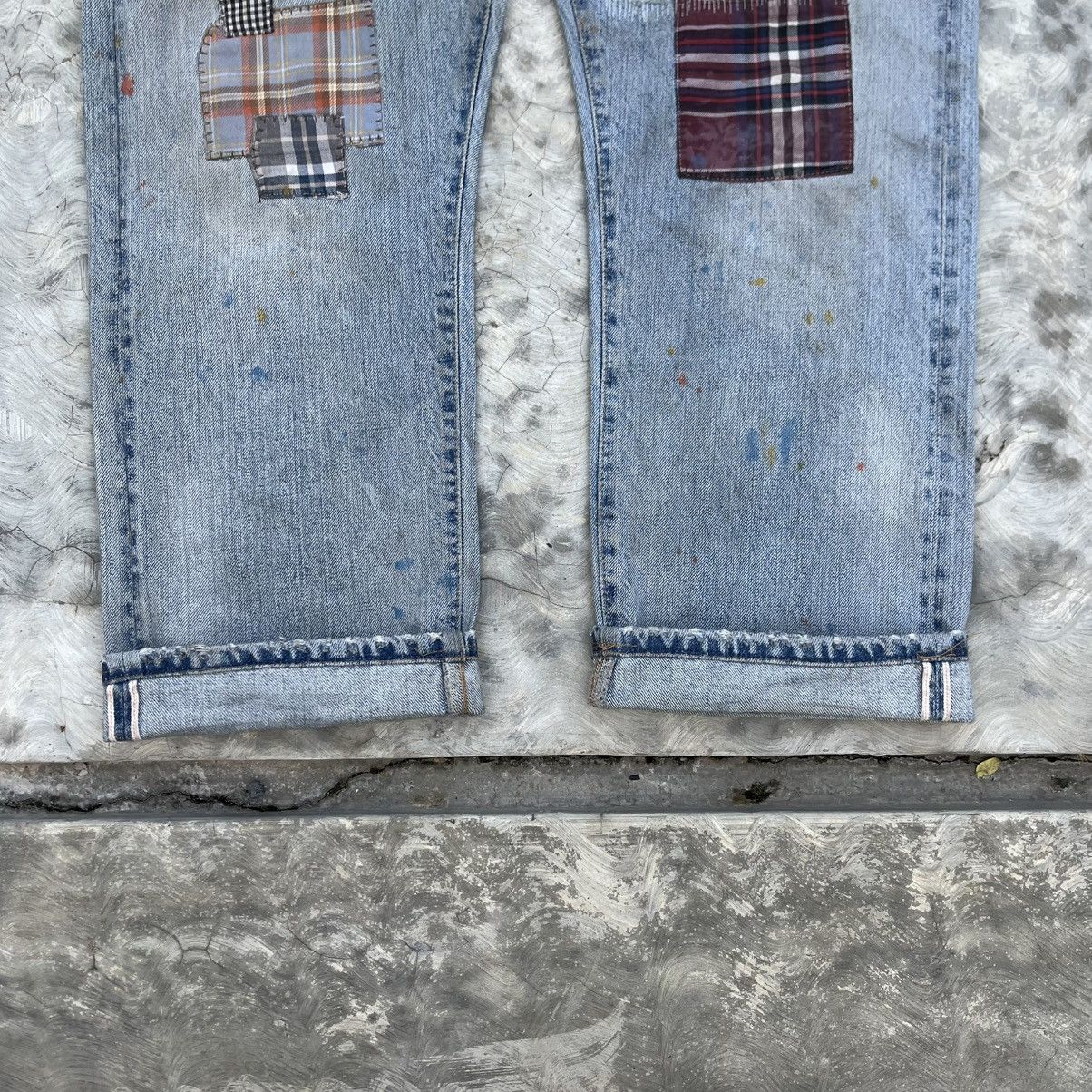 Levi's Vintage Clothing Vtg Levi’s Big E 505 Selvedge Denim Patchwork Size US 33 - 6 Thumbnail