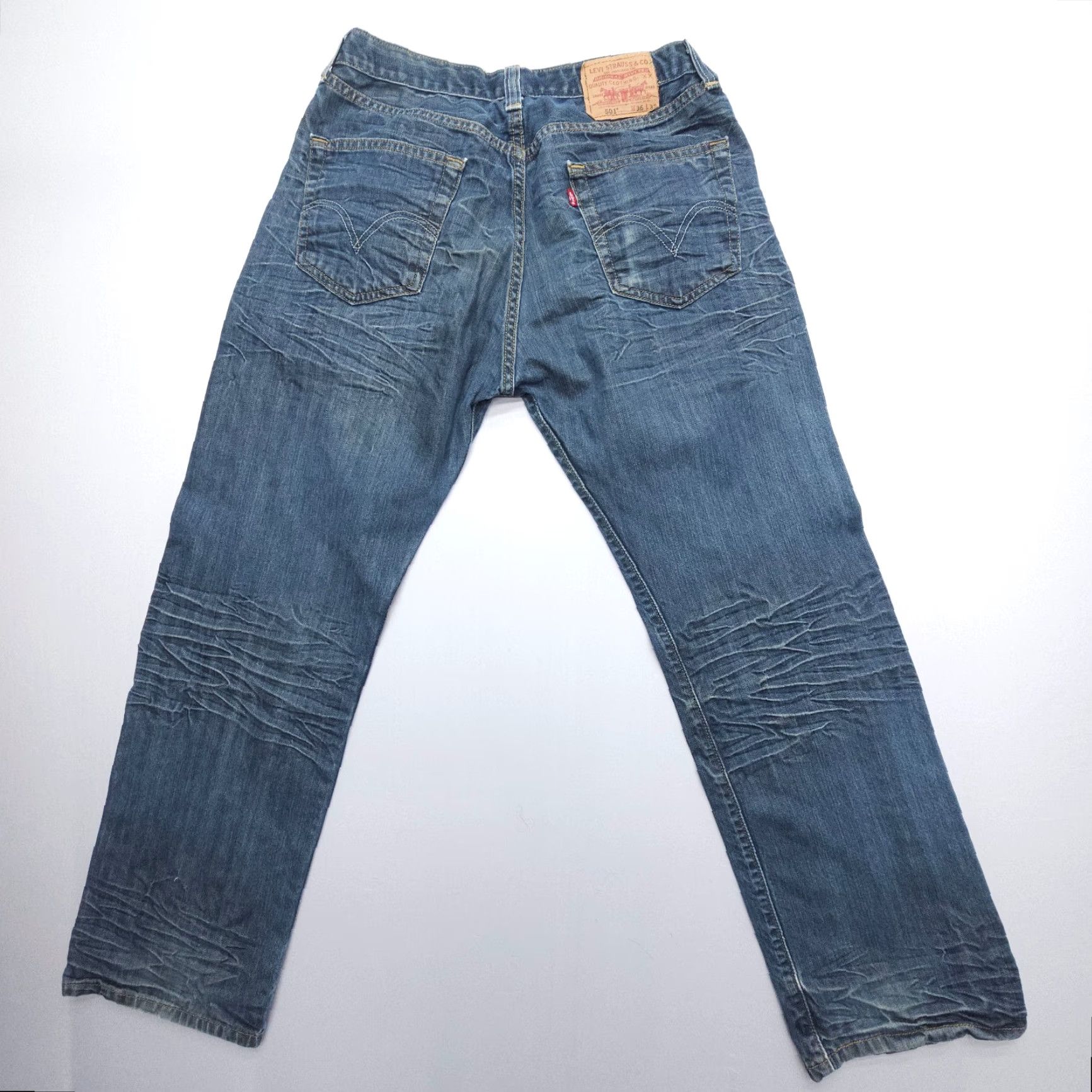Levi's Levi's 501 Jeans 32 Regular Dark Wash Button Fly 5-Pocket Denim Blue Mens Vintage: No, 501 Model, Y2K Theme Size US 32 / EU 48 - 2 Thumbnail