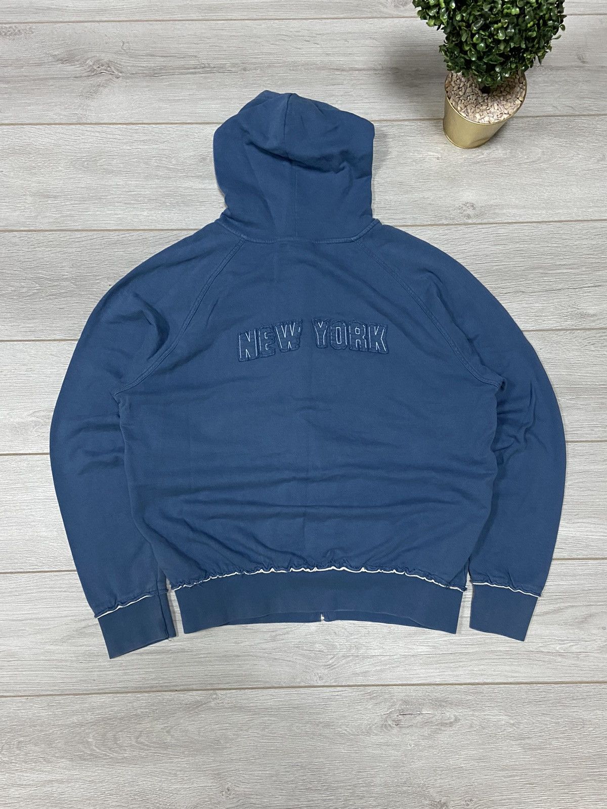 MLB NY NEW York Yankees vintage big logo zip hoodie Size US XL / EU 56 / 4 - 2 Thumbnail