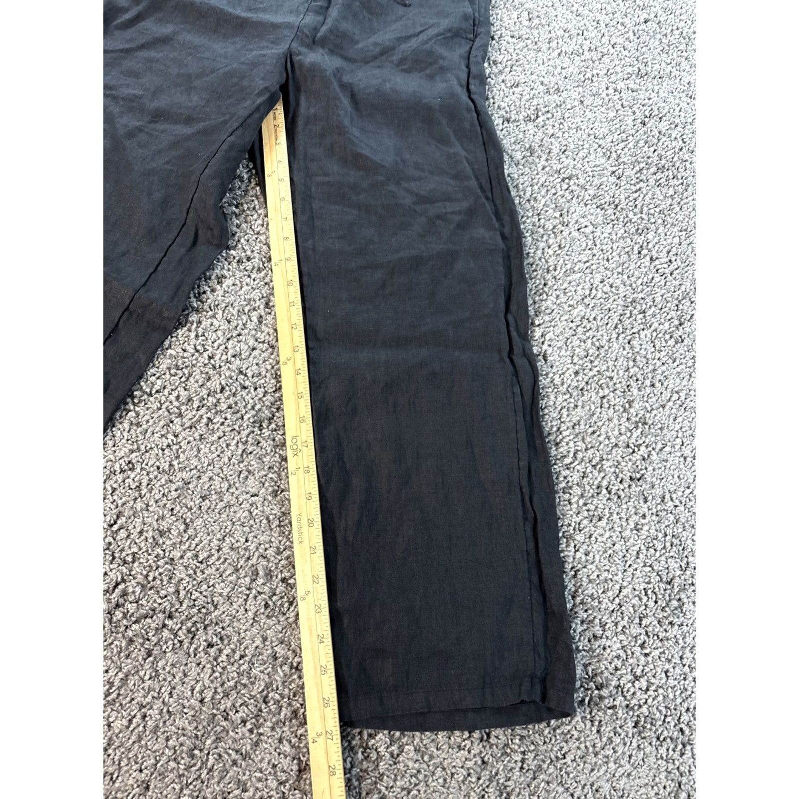 J.Crew J.Crew Linen Pants Womens S Black 100% Linen Wide-Leg Pockets Resortwear Casual Pants Women Medium? Size 28" / US 6 / IT 42 - 2 Thumbnail