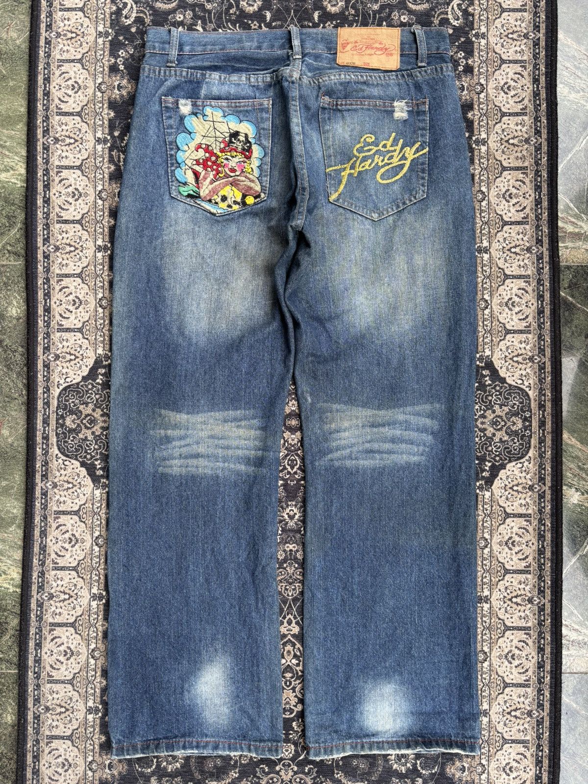 Ed Hardy Ed Hardy By Christian Audigier Embroidery Denim Pants Size US 34 / EU 50 - 6 Thumbnail