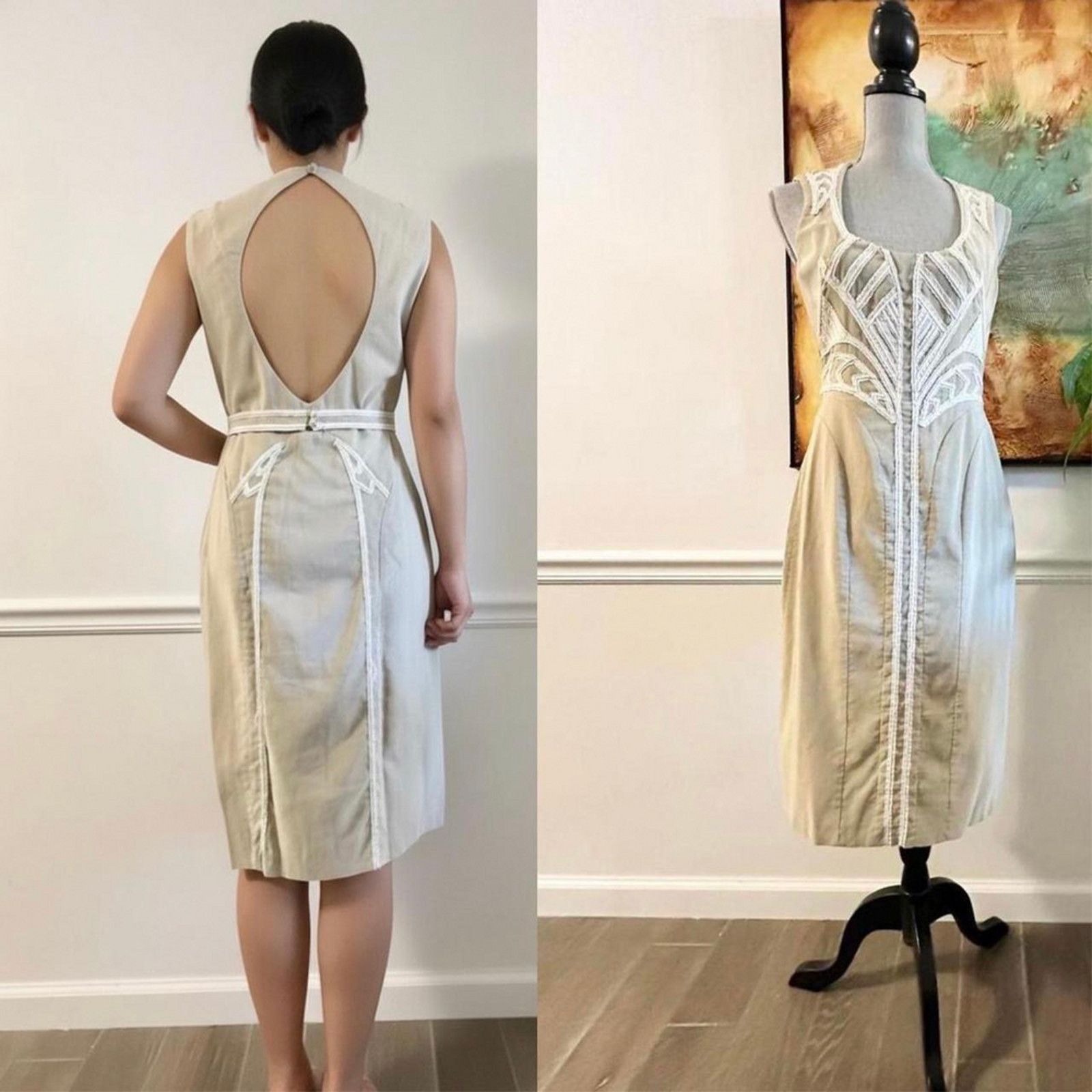 Zac Posen Vintage Zac Posen Bohemian Chic Sheath Midi Dress Size M / US 6-8 / IT 42-44 - 1 Thumbnail