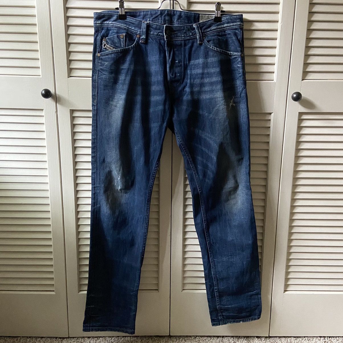 Diesel Darron Regular Slim Tapered Blue Denim Jeans Pants