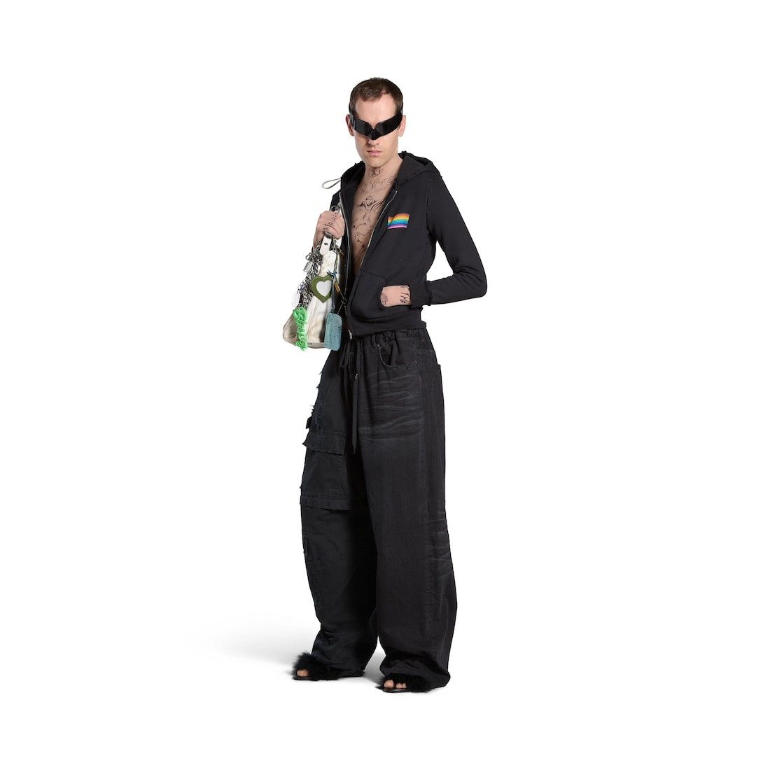 Balenciaga o1srvl11e0925 Hybrid Baggy Pants in Black Size US 34 / EU 50 - 2 Thumbnail
