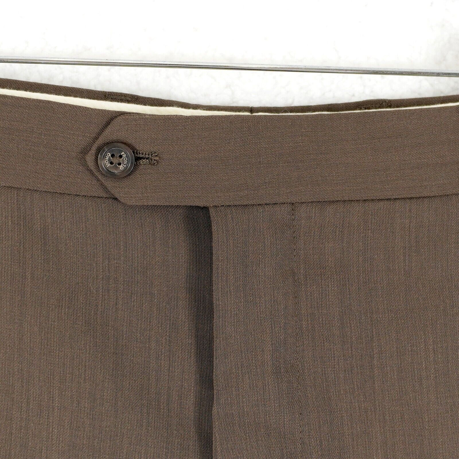 Pronto Uomo Pronto Uomo Wool Brown Pleated High Rise Lined Partially Dre Size 36R - 2 Thumbnail