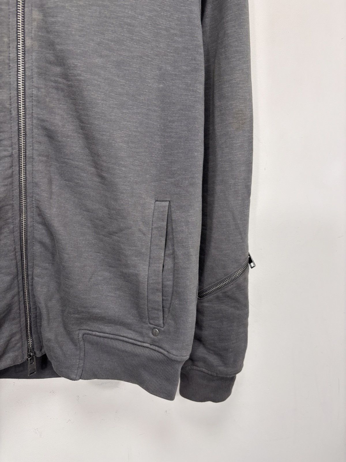Allsaints AllSaints Men’s Grey Full Zip Cotton Newton Bomber Jacket Size US S / EU 44-46 / 1 - 7 Thumbnail