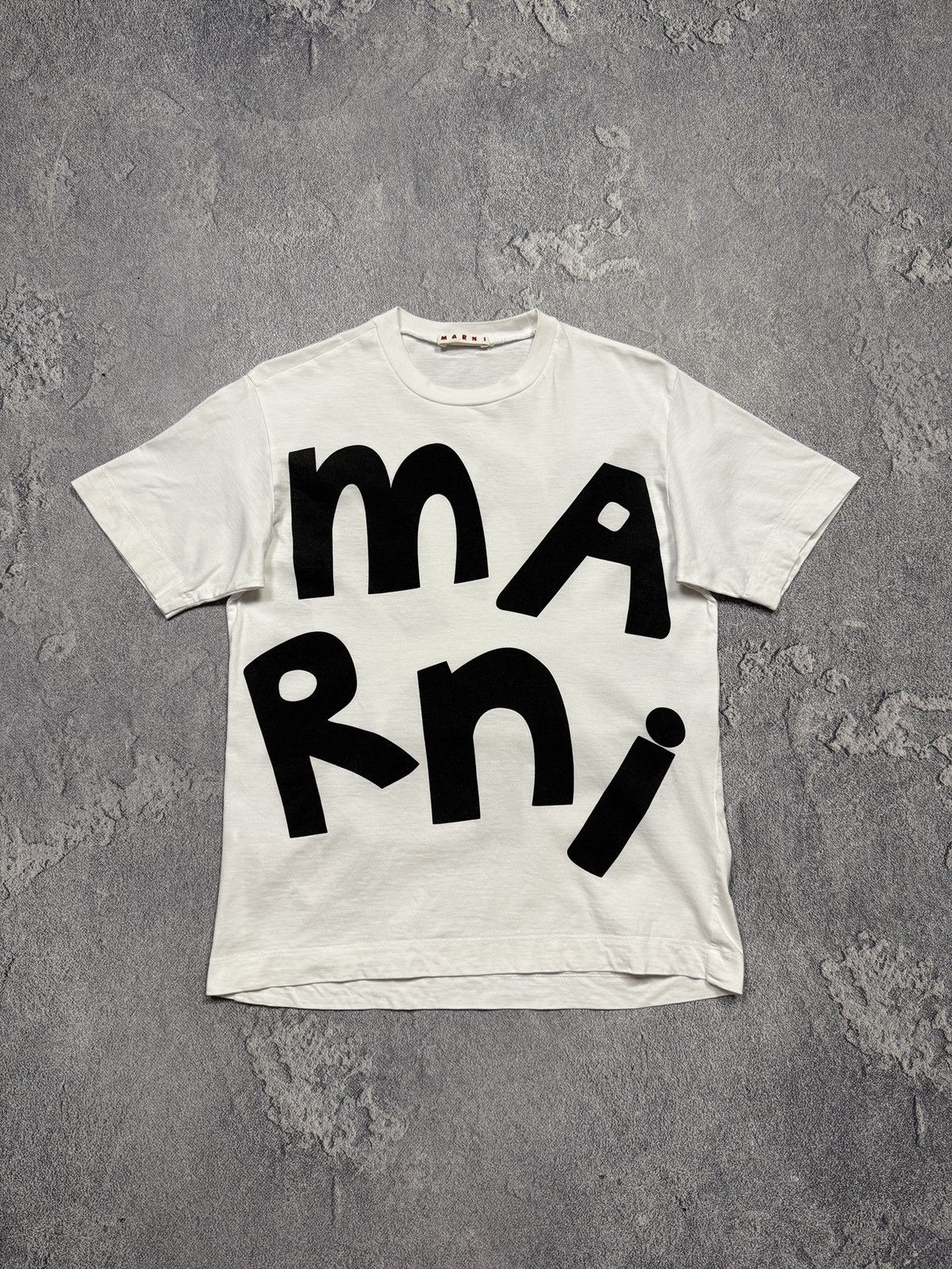 Marni MARNI Big Overlogo Crazy White Tee Size US S / EU 44-46 / 1 - 1 Thumbnail