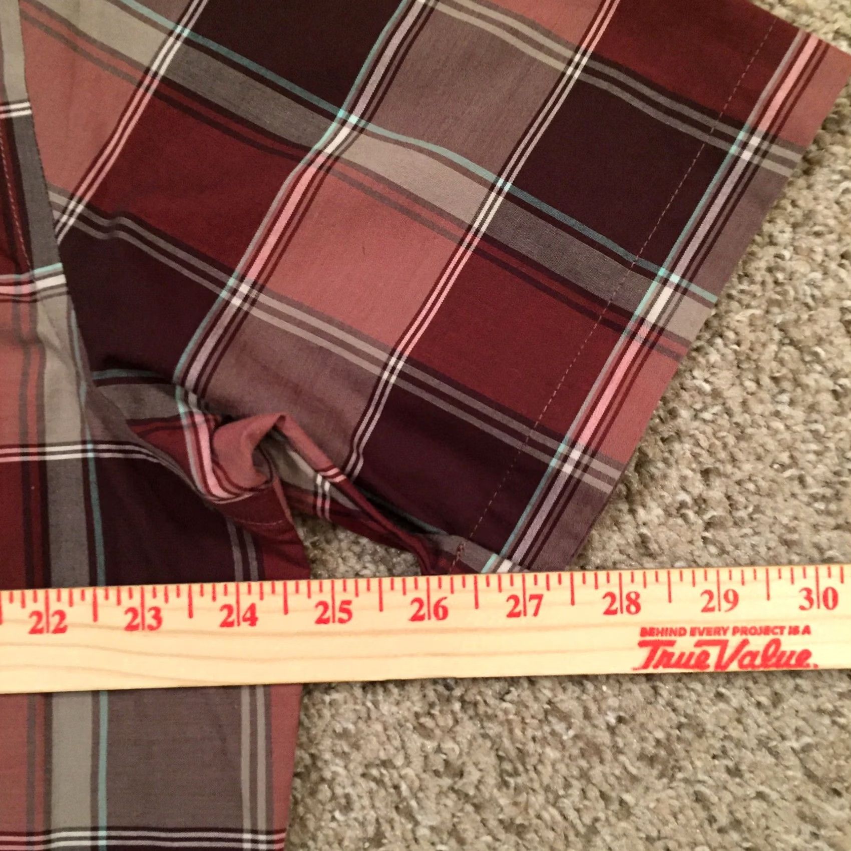 Van Heusen Van Heusen Shirt Mens XL Maroon Red Plaid Short Sleeve Button Up Size US XL / EU 56 / 4 - 7 Thumbnail