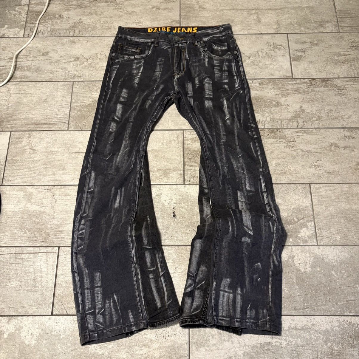 Japanese Brand custom wax bootcut jeans Size US 30 / EU 46 - 1 Thumbnail