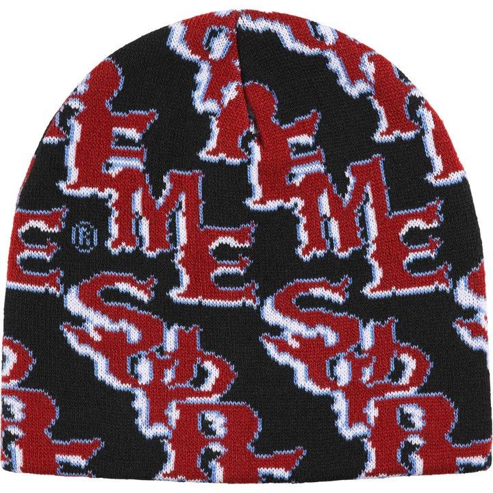 Supreme Supreme Slanted Gothic Outline Beanie (Art Dealer) Black Size ONE SIZE - 4 Thumbnail