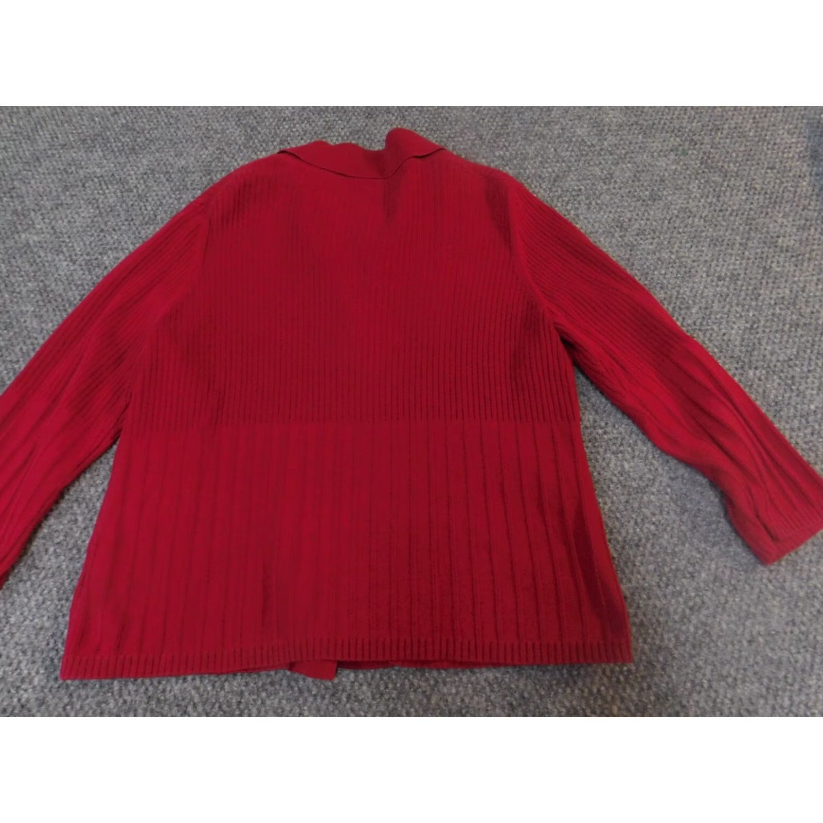 Croft & Barrow Croft & Barrow Womens Cardigan Sweater Medium Red Knit Mock Neck Zip Long Sleeve Cable-Knit Size M / US 6-8 / IT 42-44 - 7 Thumbnail