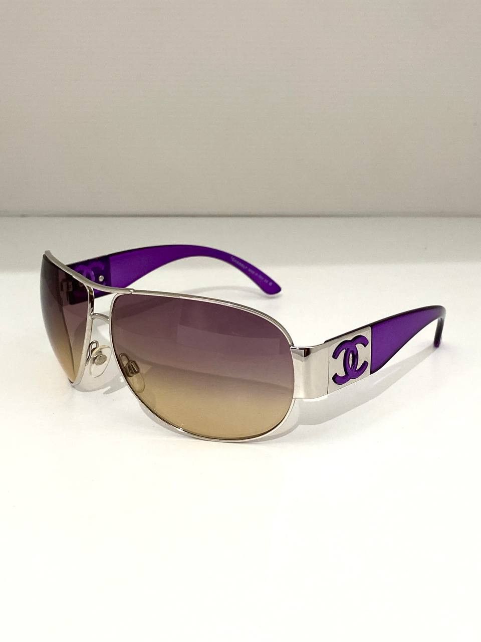 Chanel Chanel CC Logo Oversized Wrap Aviator 4128 Sunglasses Y2K Size ONE SIZE - 5 Thumbnail