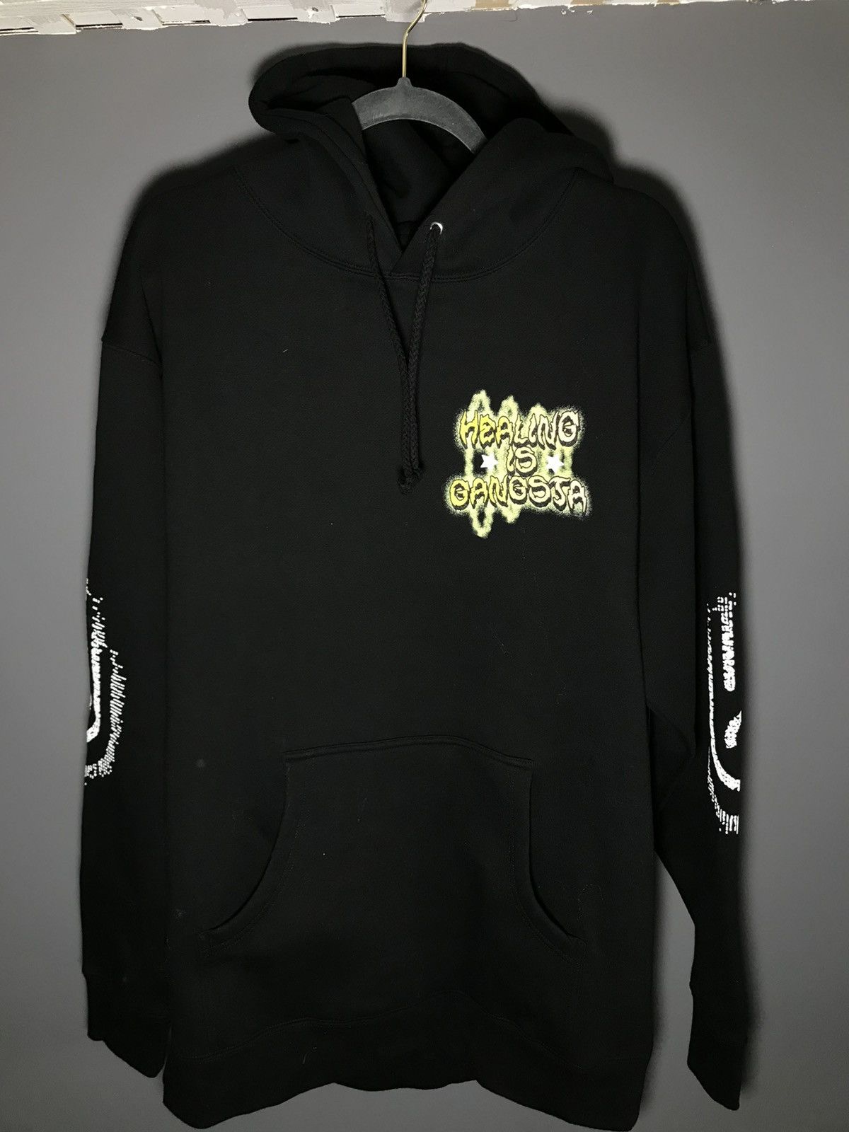 image of Lil Durk “Healing Is Gangsta” Merch Hoodie in Black, Men's (Size Large)