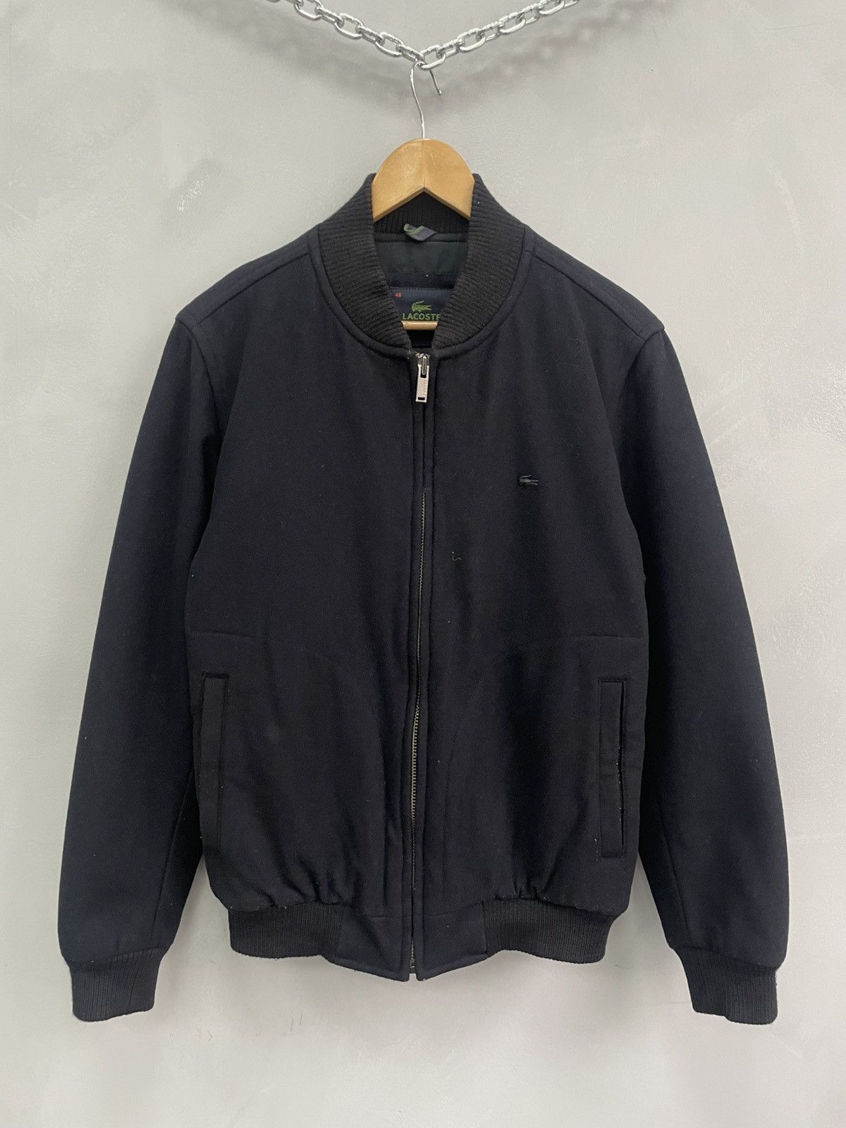 Japanese Brand × Lacoste × Vintage VINTAGE WOOL LACOSTE 2000s bomber jacket Y2K JAPANESE Size US M / EU 48-50 / 2 - 1 Thumbnail