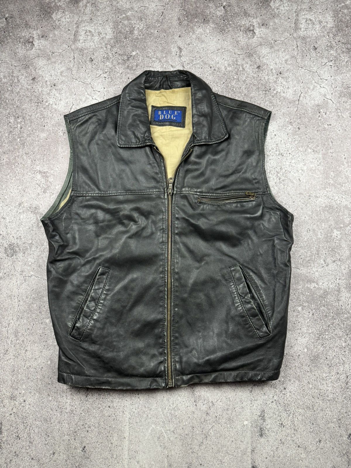 Japanese Brand Vintage Leather Vest 90’s Distressed Biker Jacket Vest Y2K Size US L / EU 52-54 / 3 - 1 Thumbnail