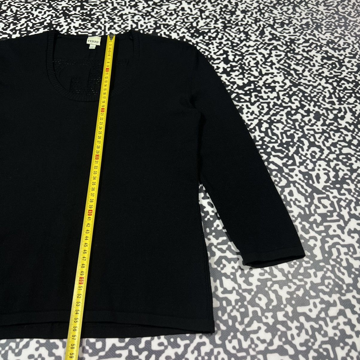 Ferre Vintage Y2K Ferre Gianfranco Luxury Big Logo Mesh Sweater Size S / US 4 / IT 40 - 16 Thumbnail
