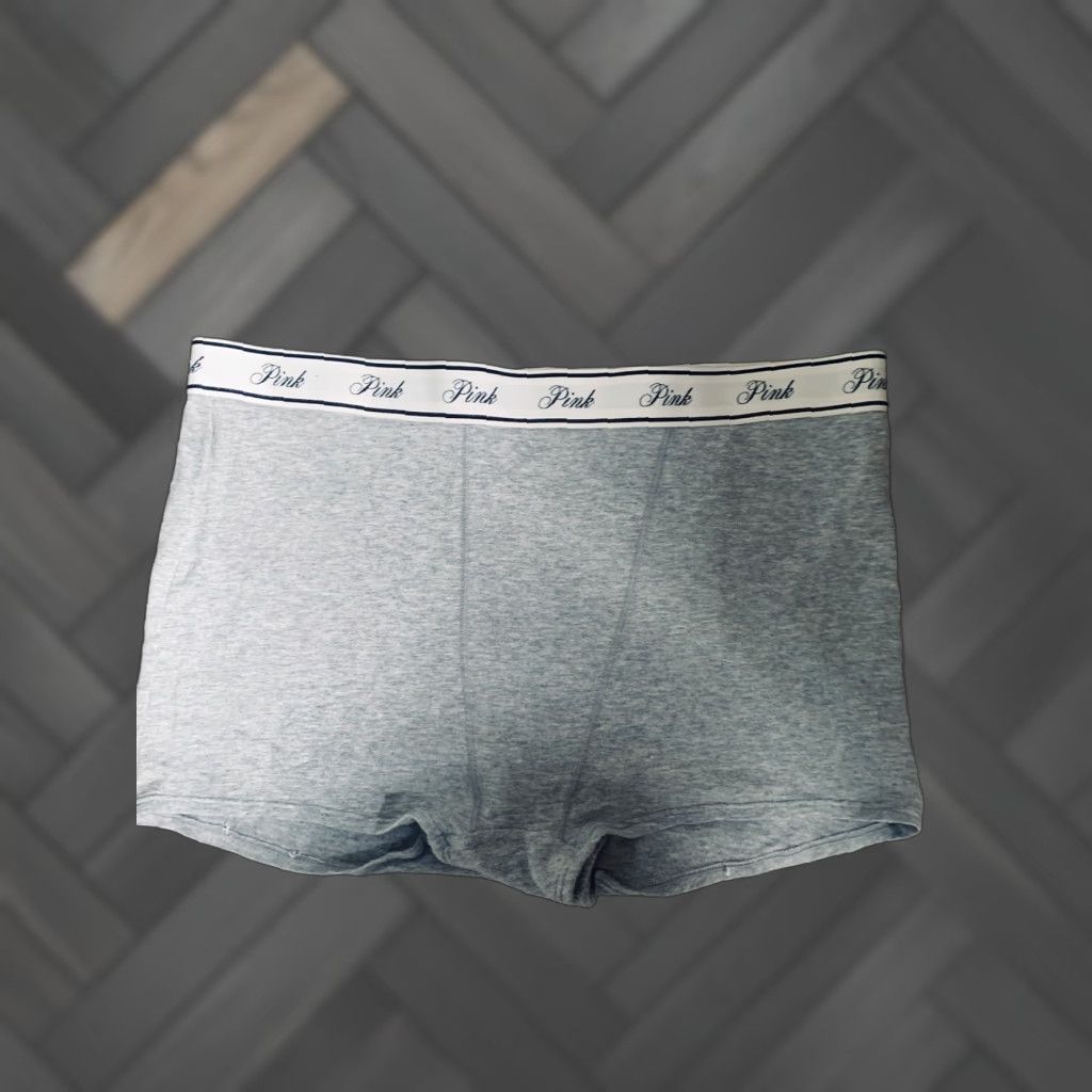 Victoria's Secret Victoria's Secret Pink XL Boyshort Panties Logo High Waist Cotton Gray Womens Panties Boyshorts Size 40" / US 18 - 1 Thumbnail