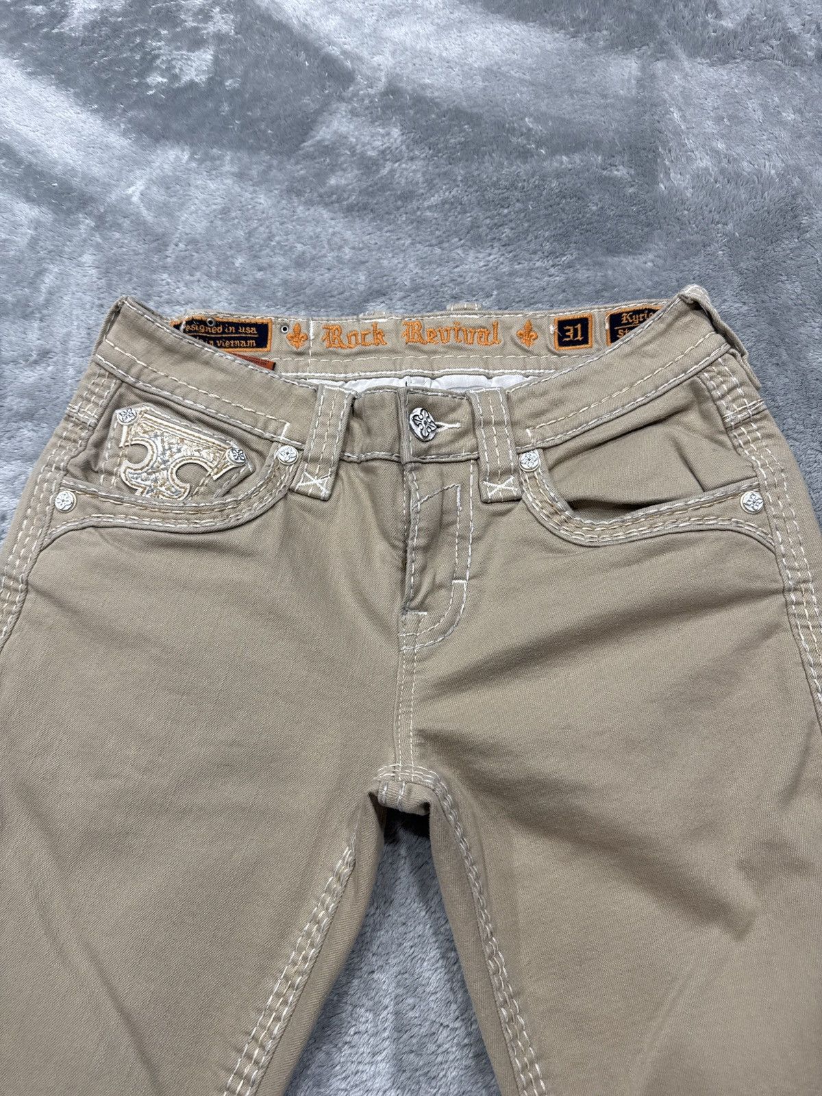 Rock Revival 31/32 rock revival jeans Beige Whiteish color way Size US 31 - 3 Thumbnail