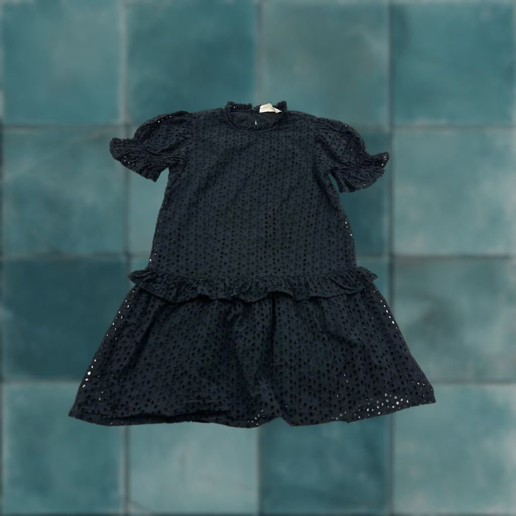 Nordstrom Wishing Waves Dress Women’s Medium M Black Eyelet Smocked Mini Nordstrom Anthro Size L / US 10 / IT 46 - 1 Thumbnail