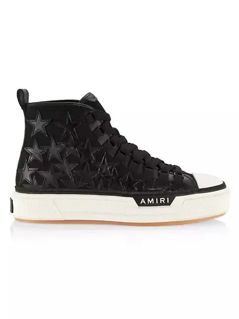 Amiri oc11z0425 Stars High-Top Sneakers in Black & White Size US 15 / EU 48 - 1 Thumbnail
