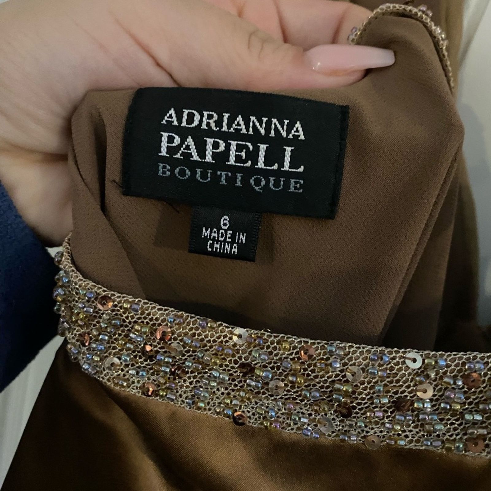 Adrianna Papell Adrianna Papell Evening Gown 100% silk dress embellished 6 Size M / US 6-8 / IT 42-44 - 5 Thumbnail