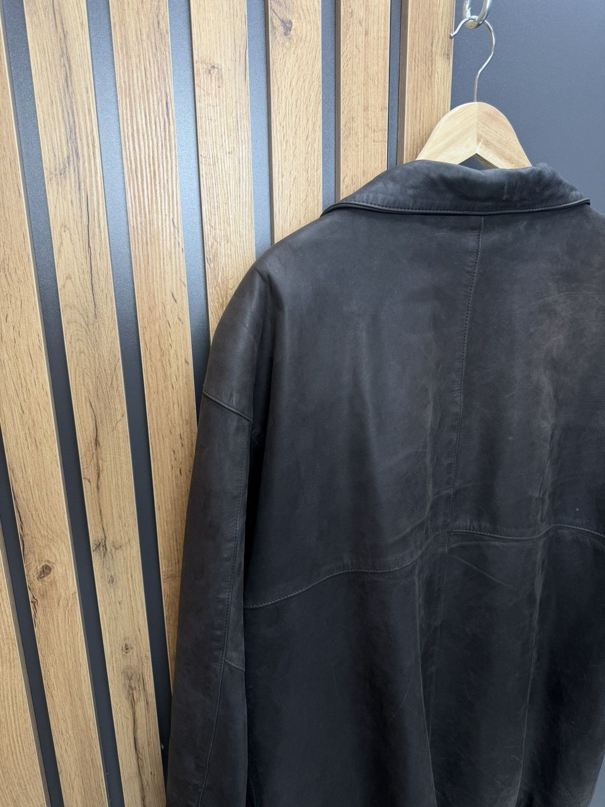 Adidas Vintage Adidas Dark Brown Leather Jacket Coat Size L Size US L / EU 52-54 / 3 - 15 Thumbnail